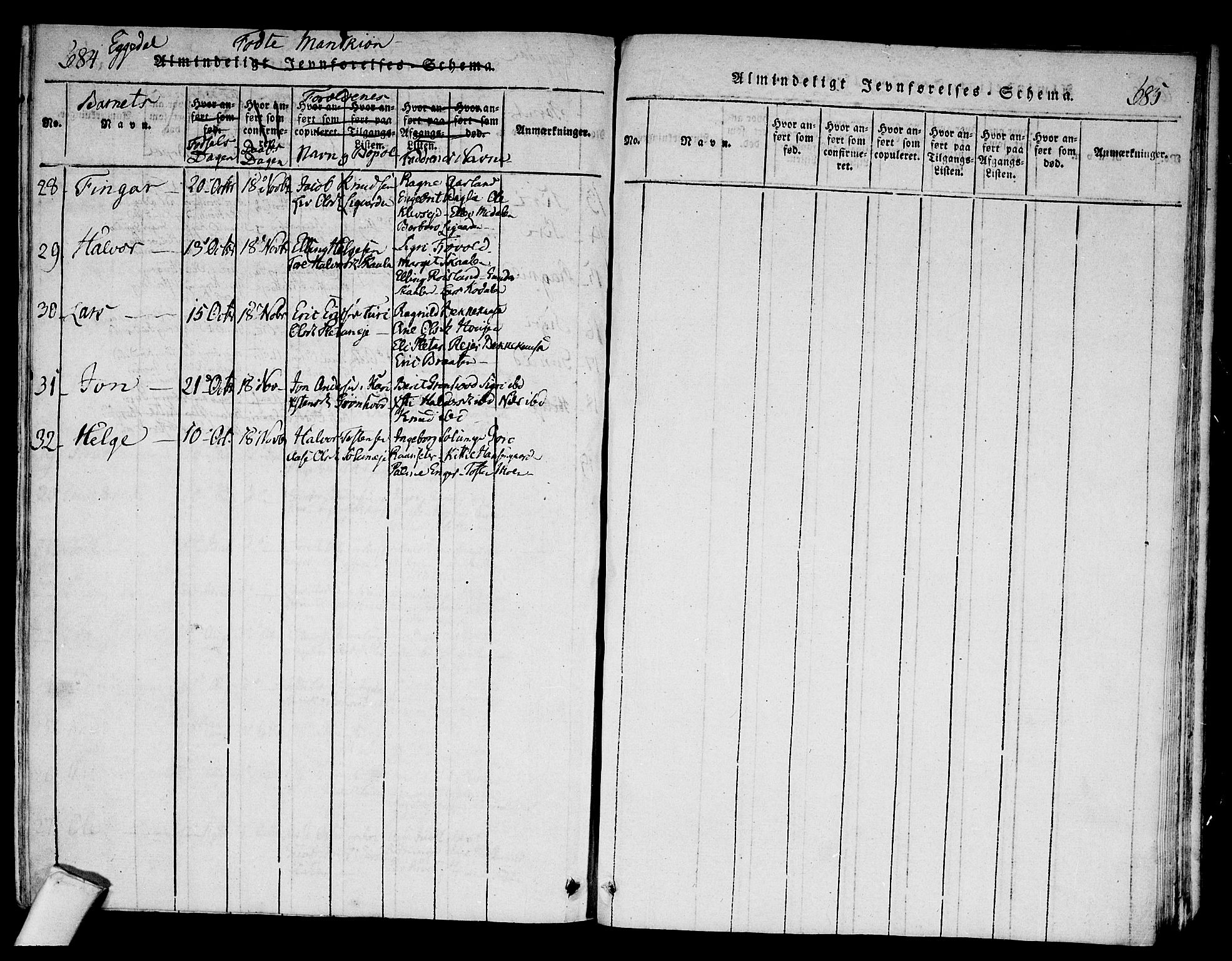 Sigdal kirkebøker, AV/SAKO-A-245/F/Fa/L0005: Parish register (official) no. I 5 /2, 1815-1829, p. 684-685