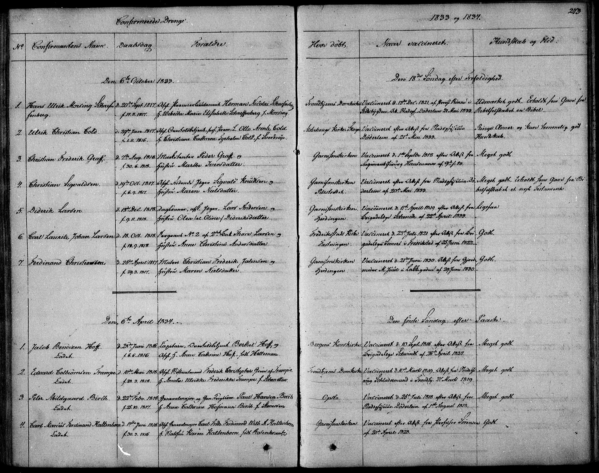 Garnisonsmenigheten Kirkebøker, AV/SAO-A-10846/F/Fa/L0006: Parish register (official) no. 6, 1828-1841, p. 273