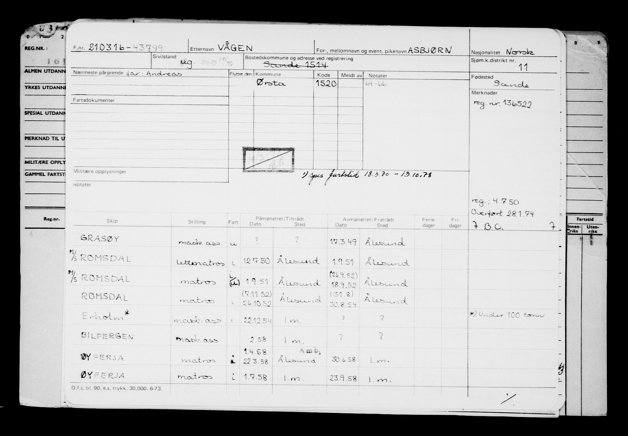 Direktoratet for sjømenn, AV/RA-S-3545/G/Gb/L0137: Hovedkort, 1916, p. 587