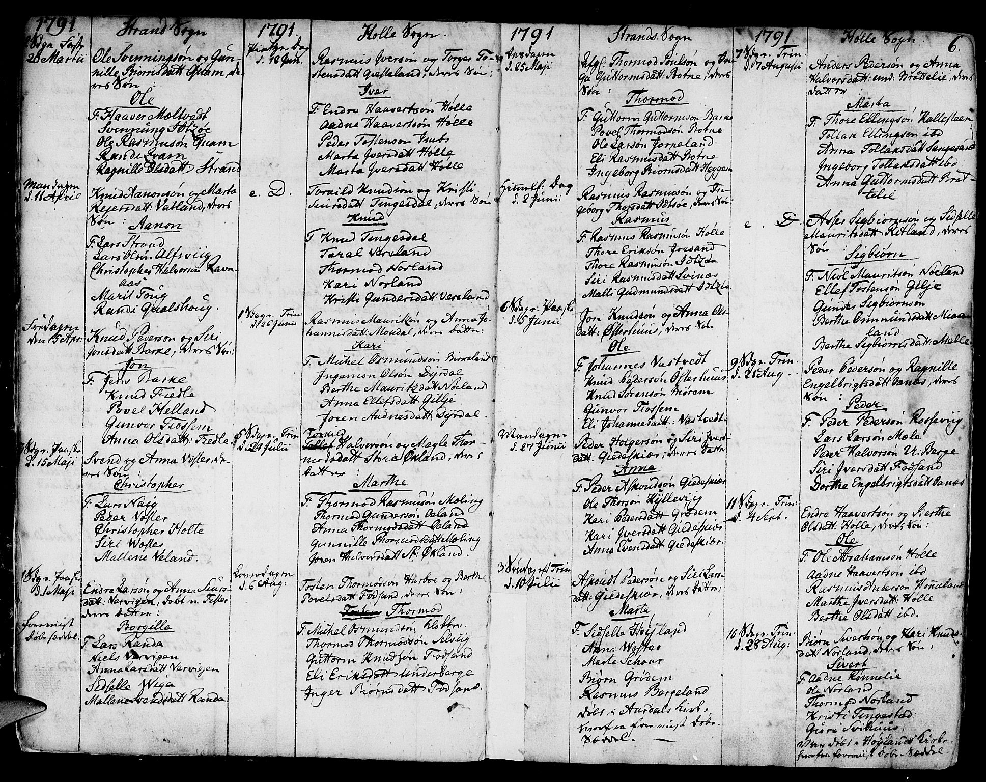 Strand sokneprestkontor, SAST/A-101828/H/Ha/Haa/L0003: Parish register (official) no. A 3, 1769-1816, p. 6