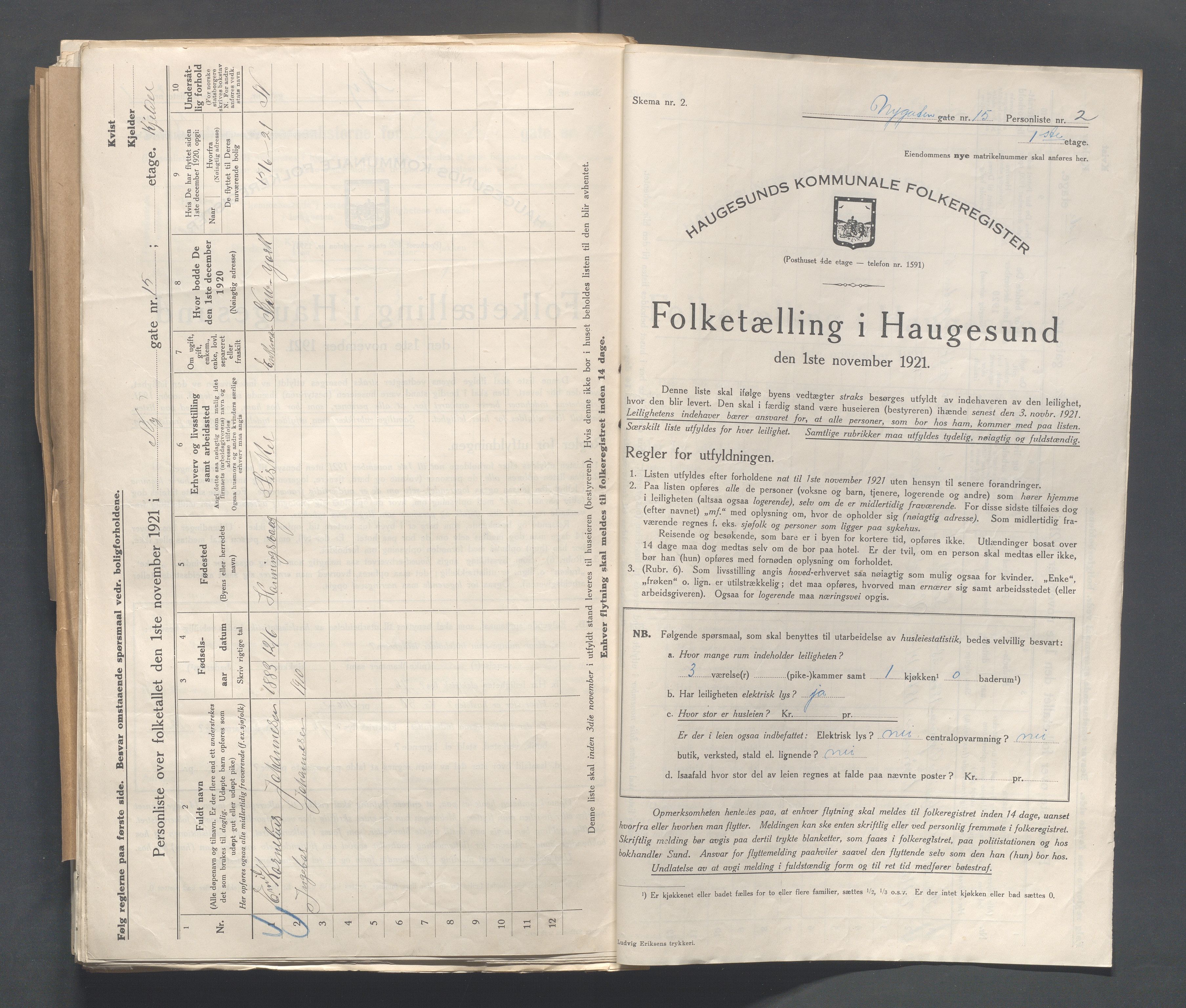 IKAR, Local census 1.11.1921 for Haugesund, 1921, p. 3197