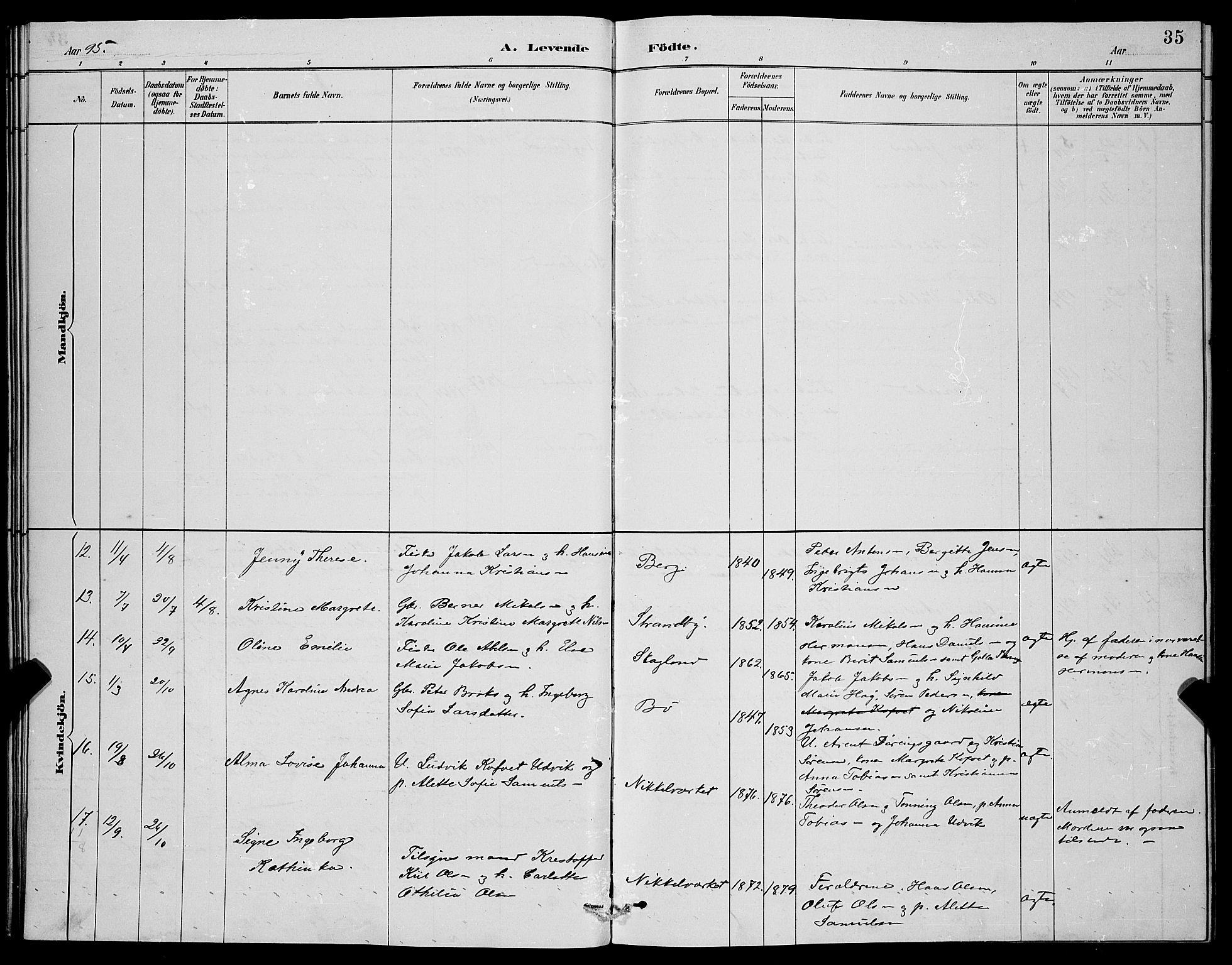 Berg sokneprestkontor, AV/SATØ-S-1318/G/Ga/Gab/L0004klokker: Parish register (copy) no. 4, 1887-1897, p. 35