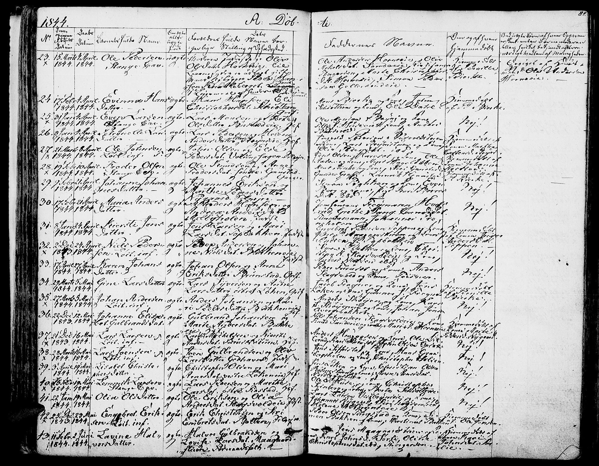 Romedal prestekontor, AV/SAH-PREST-004/K/L0003: Parish register (official) no. 3, 1829-1846, p. 84