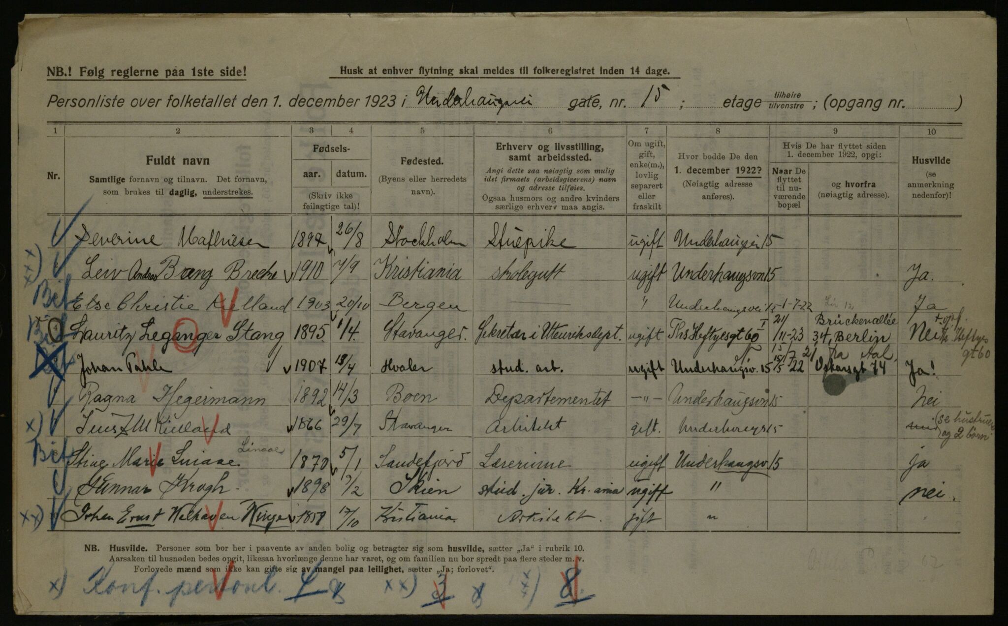 OBA, Municipal Census 1923 for Kristiania, 1923, p. 132639