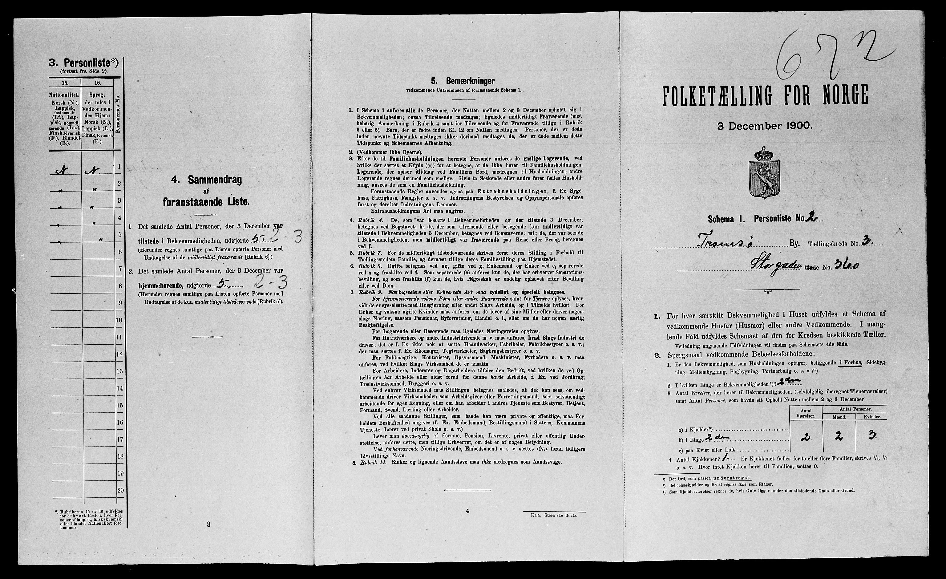 SATØ, 1900 census for Tromsø, 1900, p. 747