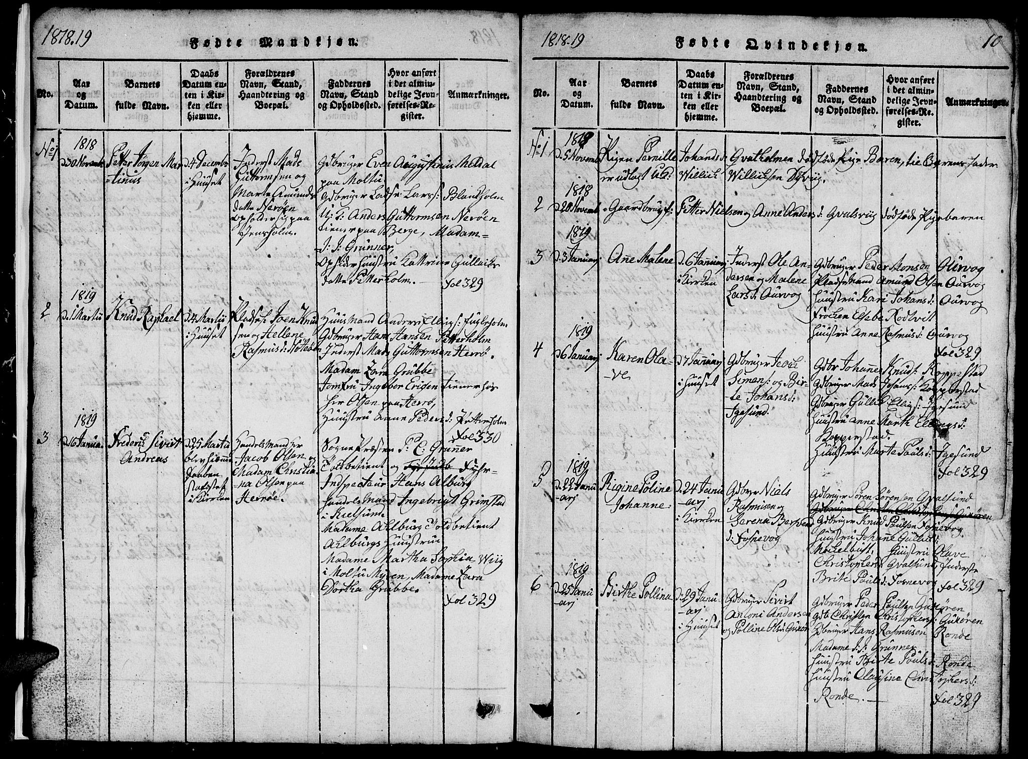 Ministerialprotokoller, klokkerbøker og fødselsregistre - Møre og Romsdal, AV/SAT-A-1454/507/L0078: Parish register (copy) no. 507C01, 1816-1840, p. 10