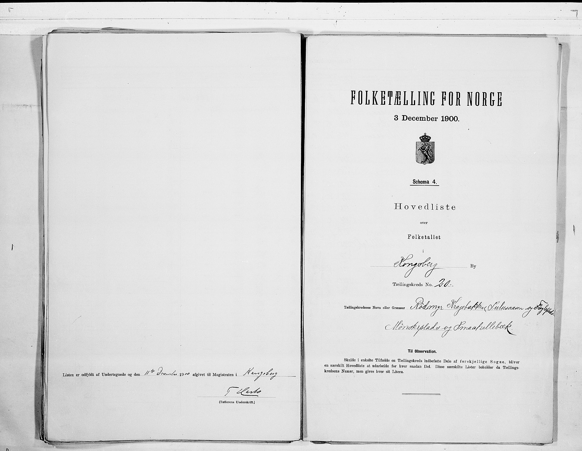 RA, 1900 census for Kongsberg, 1900, p. 42