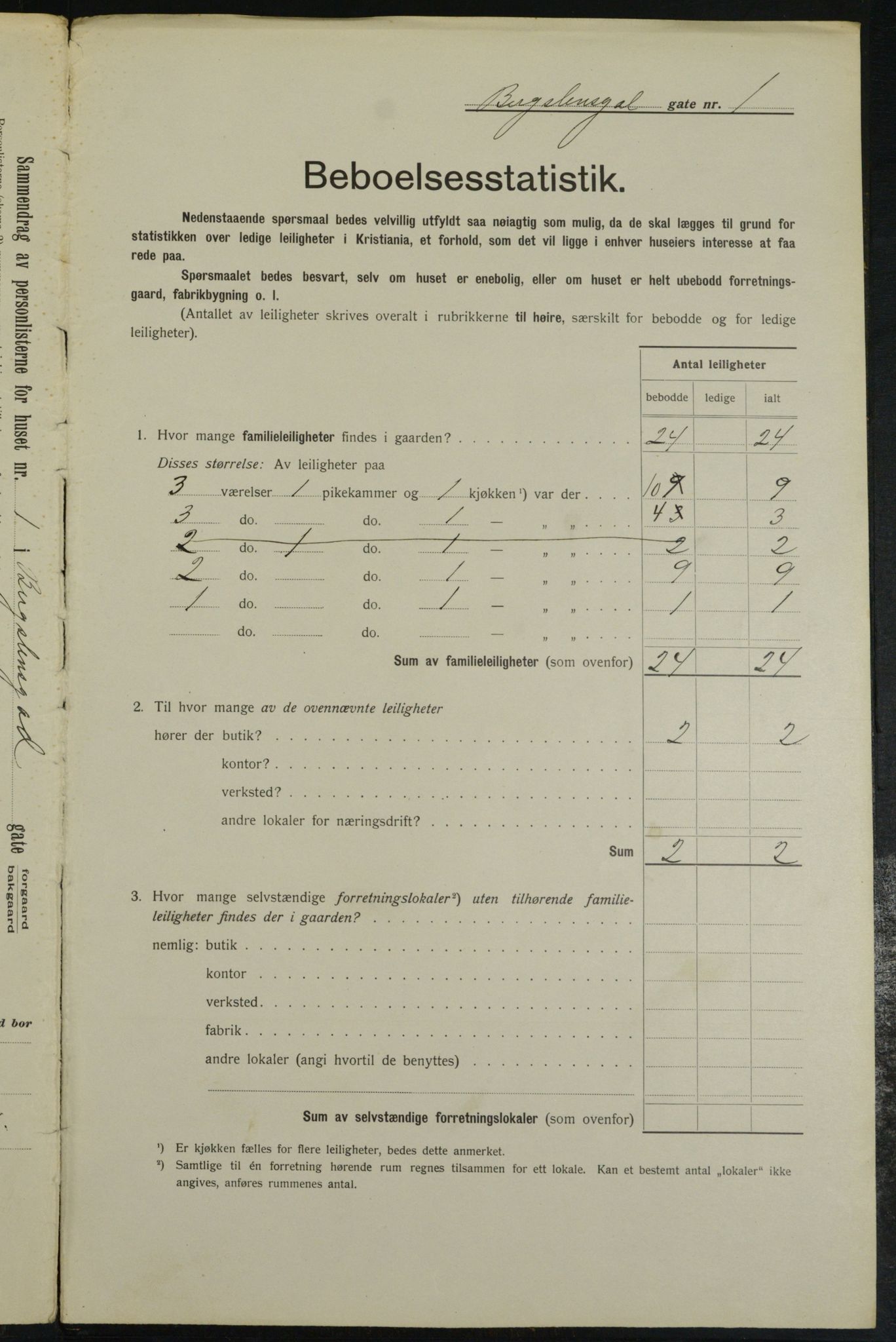 OBA, Municipal Census 1913 for Kristiania, 1913, p. 3857