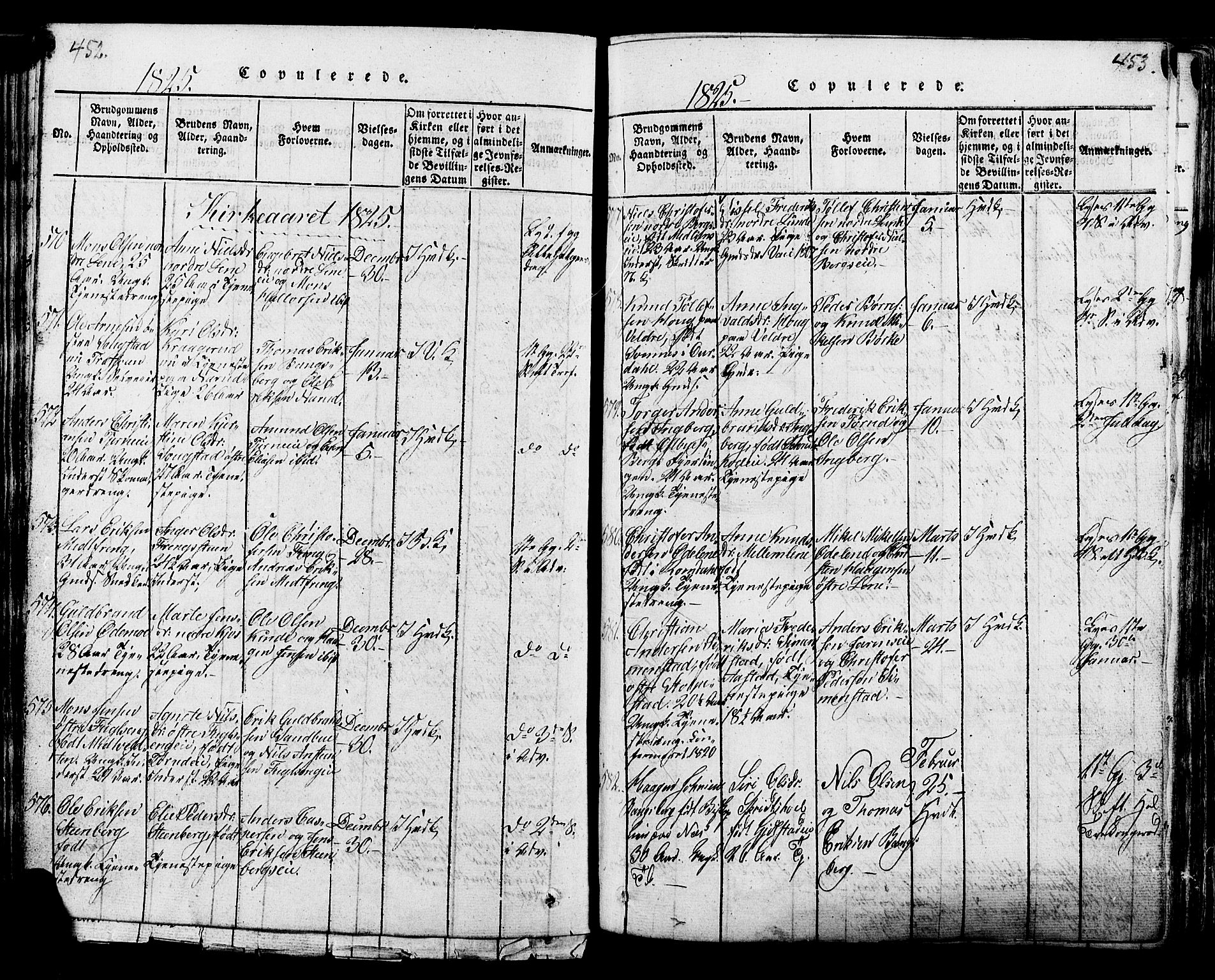 Ringsaker prestekontor, AV/SAH-PREST-014/K/Ka/L0005: Parish register (official) no. 5, 1814-1826, p. 452-453