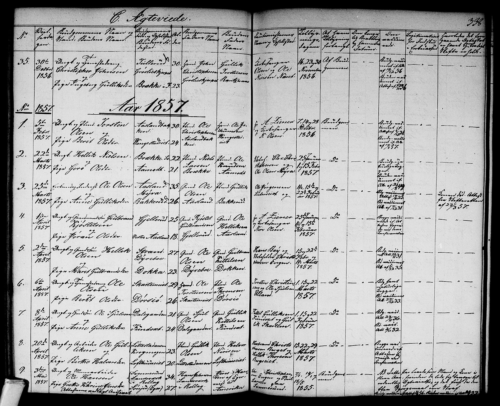 Flesberg kirkebøker, SAKO/A-18/G/Ga/L0002: Parish register (copy) no. I 2, 1834-1860, p. 338