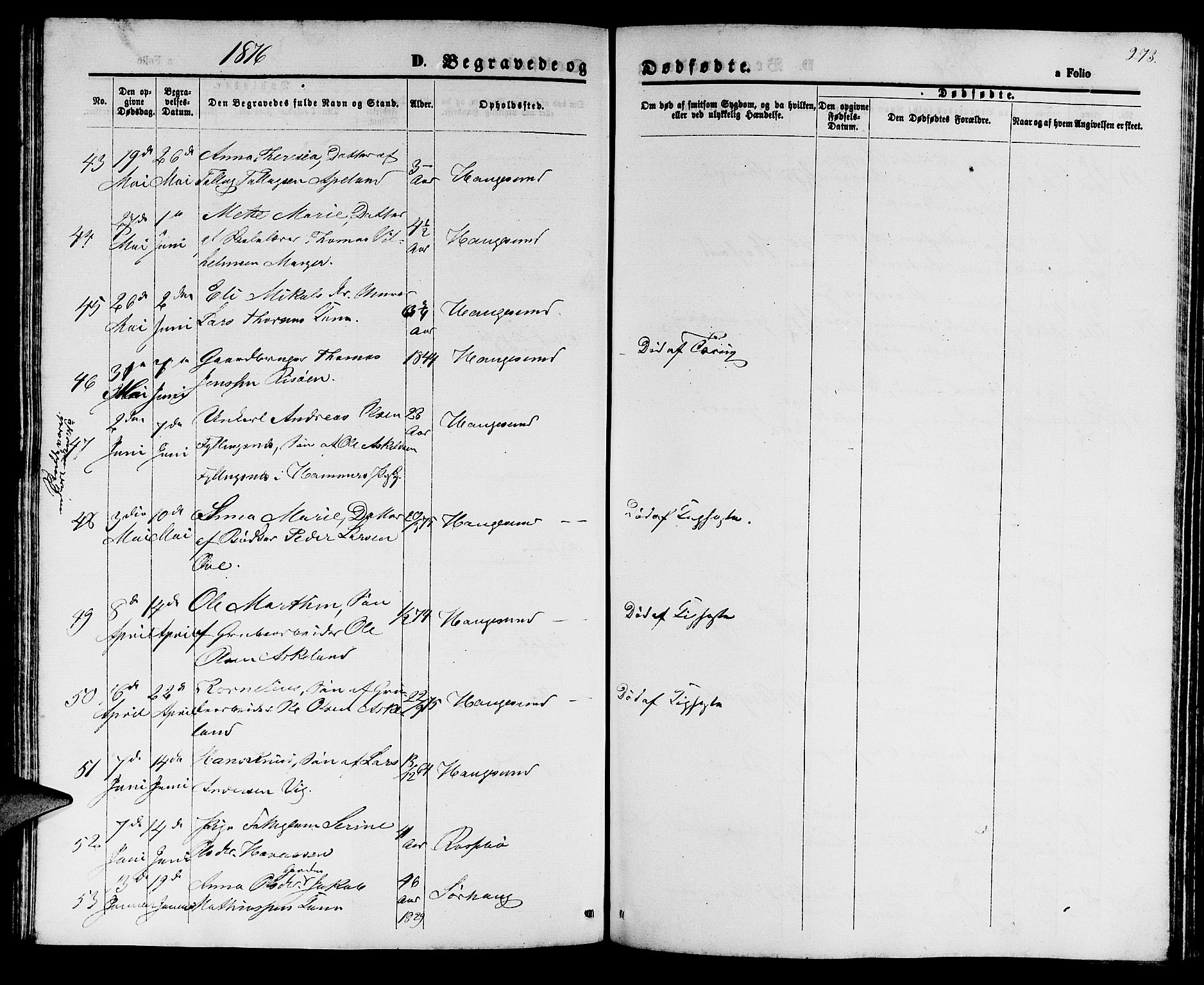 Haugesund sokneprestkontor, AV/SAST-A -101863/H/Ha/Hab/L0001: Parish register (copy) no. B 1, 1873-1881, p. 273