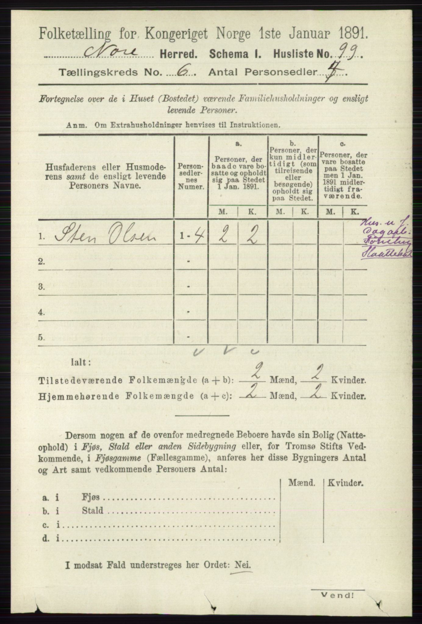 RA, 1891 census for 0633 Nore, 1891, p. 1959