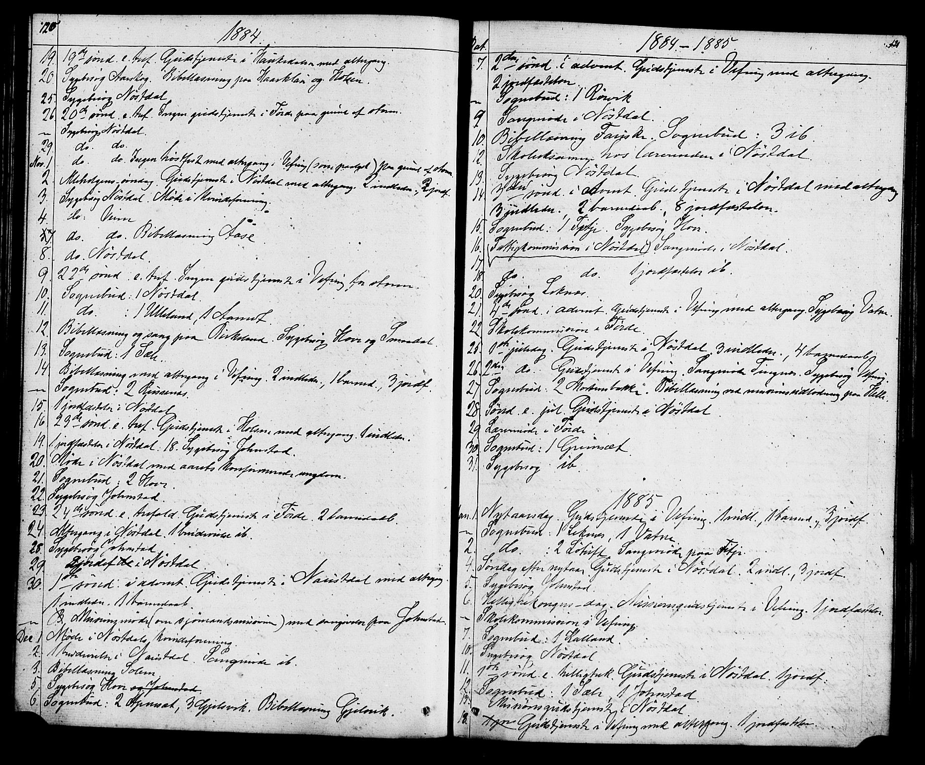 Førde sokneprestembete, AV/SAB-A-79901: Curate's parish register no. A 1, 1870-1881, p. 120-121