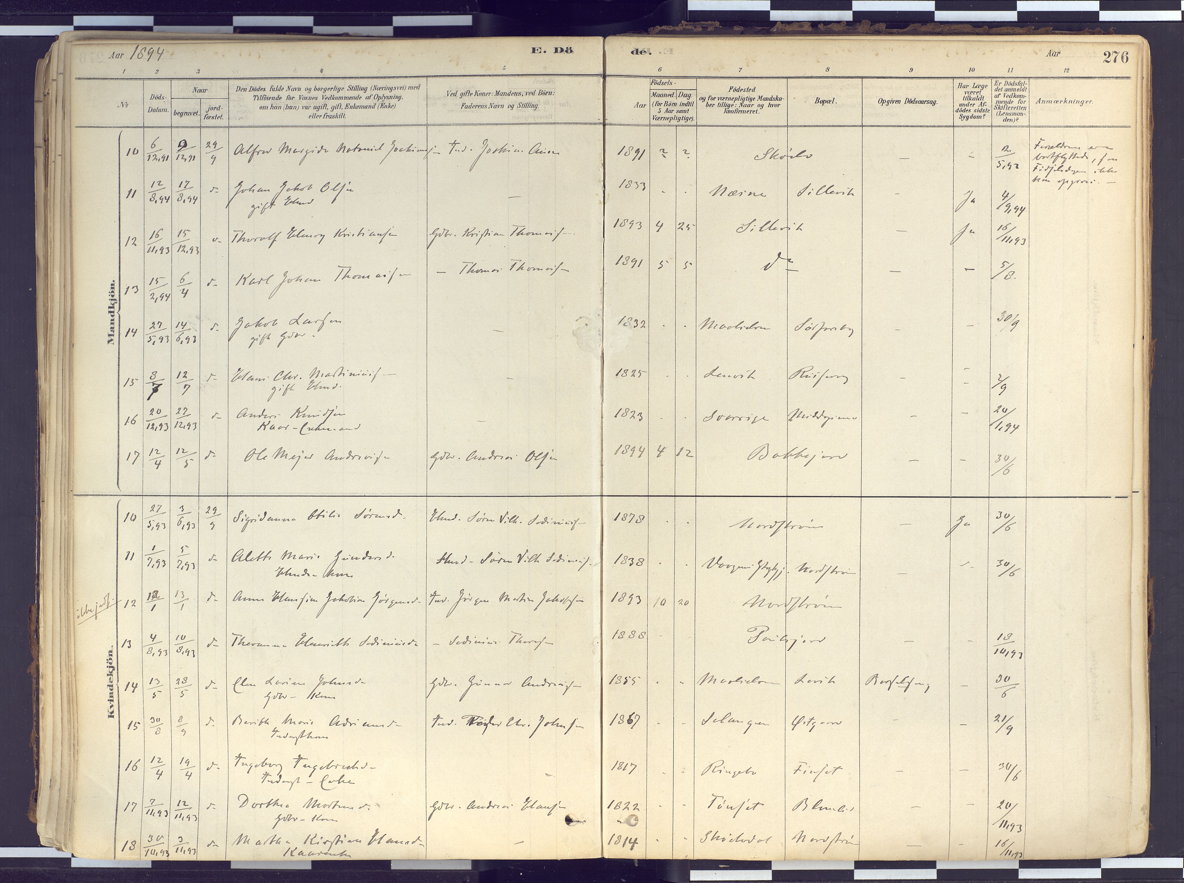 Tranøy sokneprestkontor, AV/SATØ-S-1313/I/Ia/Iaa/L0010kirke: Parish register (official) no. 10, 1878-1904, p. 276