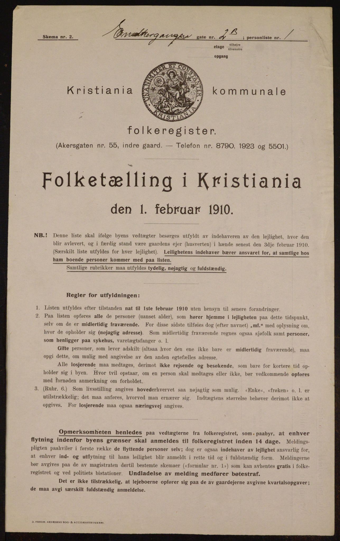 OBA, Municipal Census 1910 for Kristiania, 1910, p. 93377