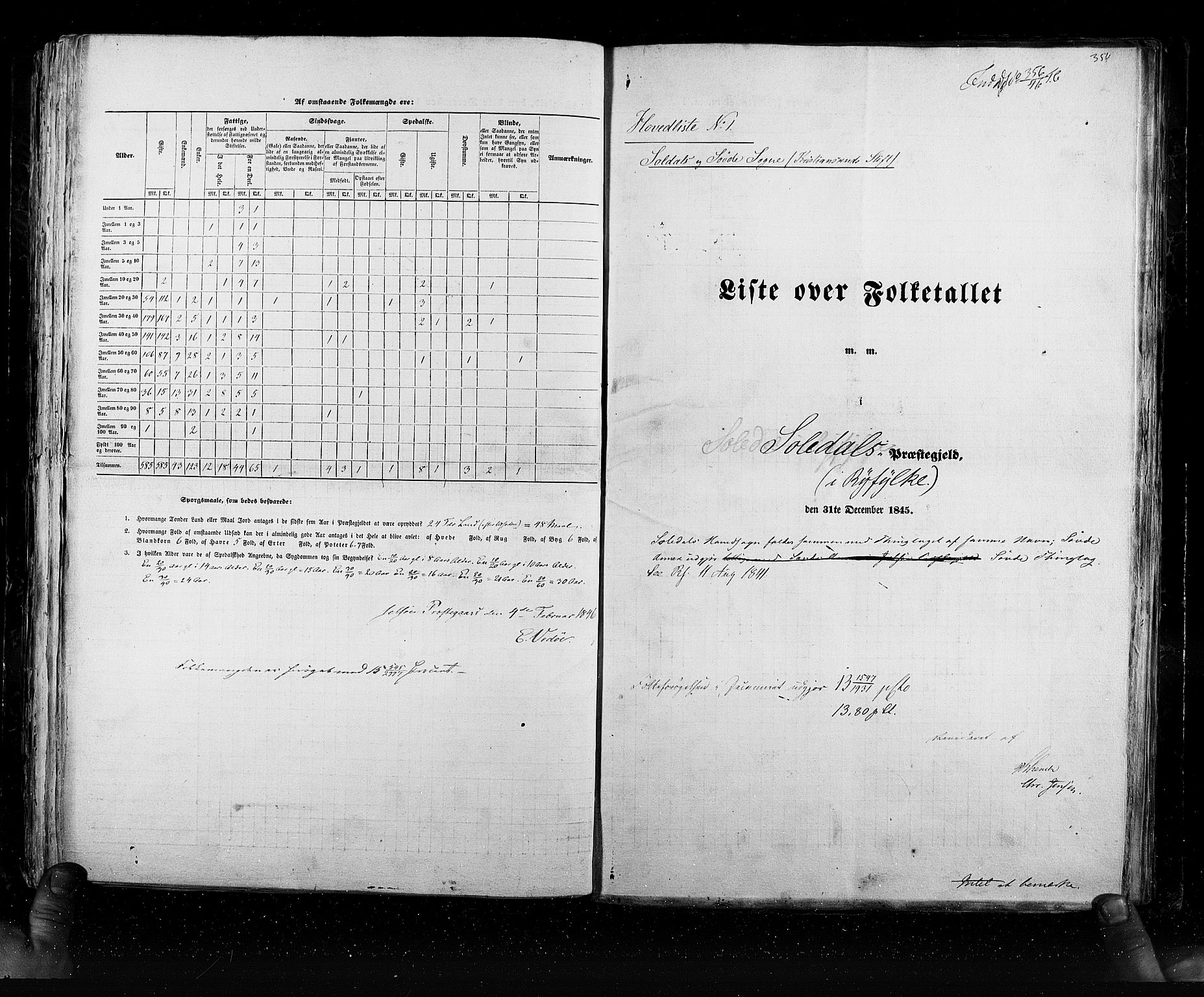 RA, Census 1845, vol. 6: Lister og Mandal amt og Stavanger amt, 1845, p. 354