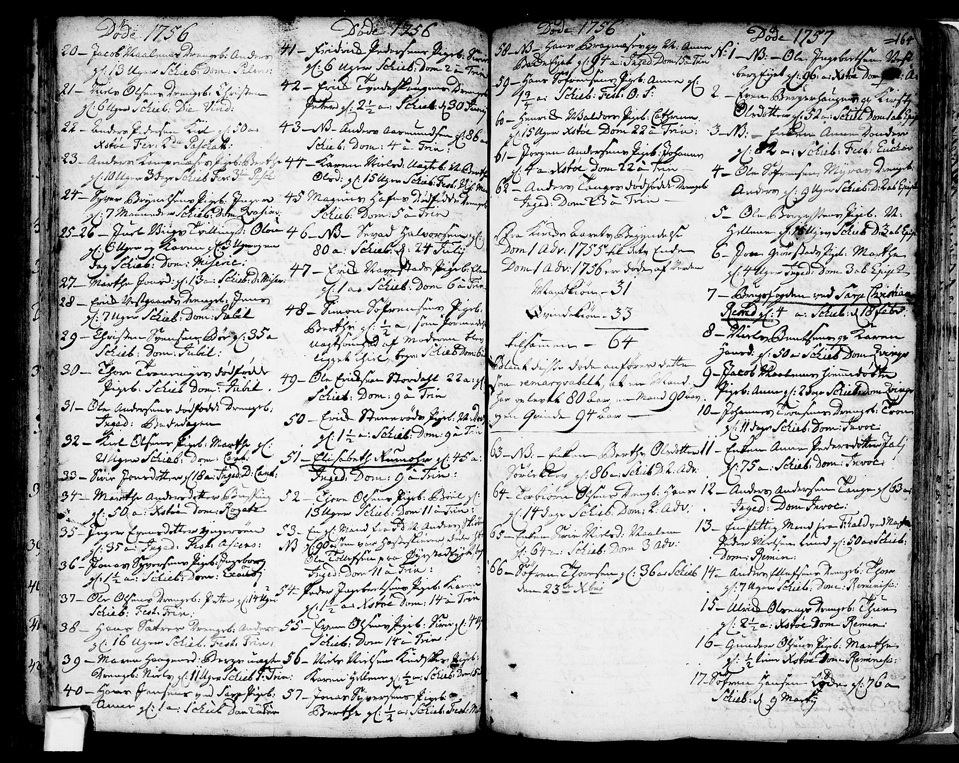 Skjeberg prestekontor Kirkebøker, SAO/A-10923/F/Fa/L0002: Parish register (official) no. I 2, 1726-1791, p. 164