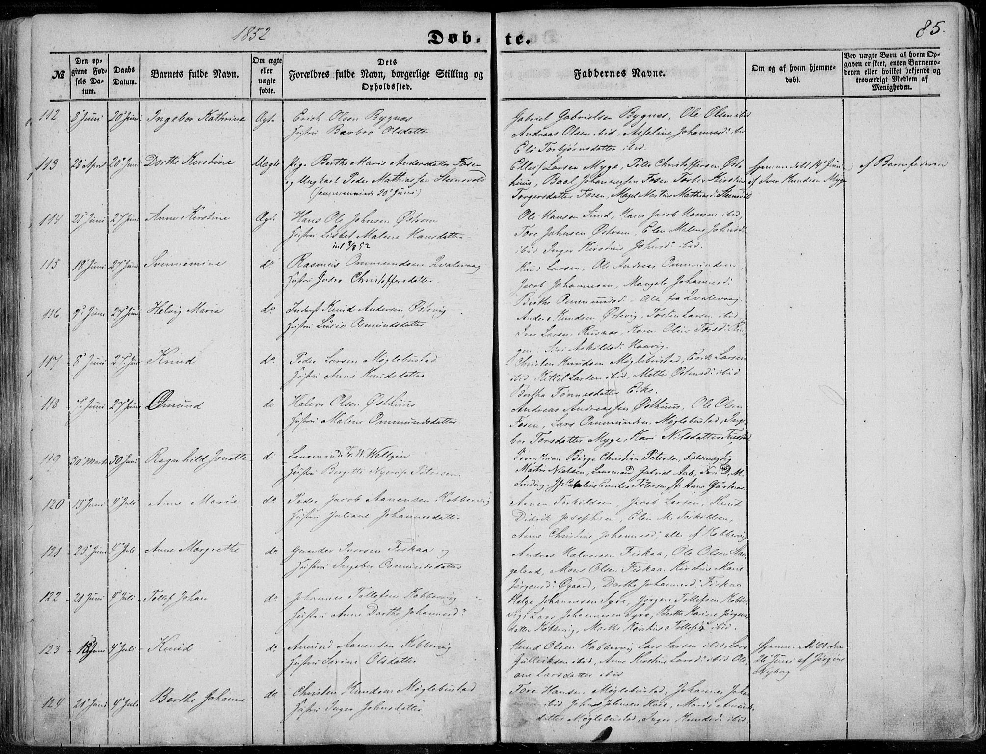 Avaldsnes sokneprestkontor, AV/SAST-A -101851/H/Ha/Haa/L0008: Parish register (official) no. A 8, 1847-1857, p. 85