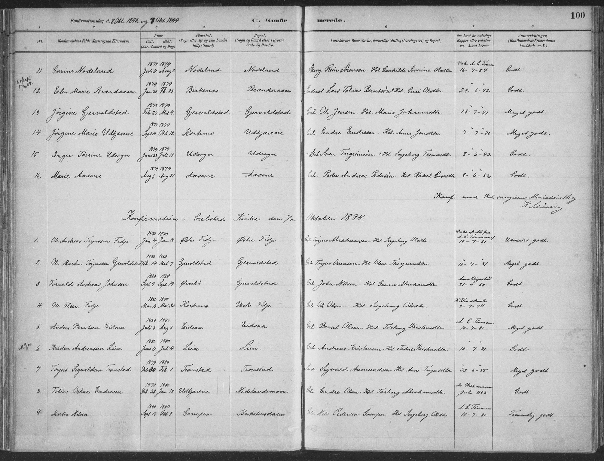 Søgne sokneprestkontor, SAK/1111-0037/F/Fa/Faa/L0003: Parish register (official) no. A 3, 1883-1910, p. 100