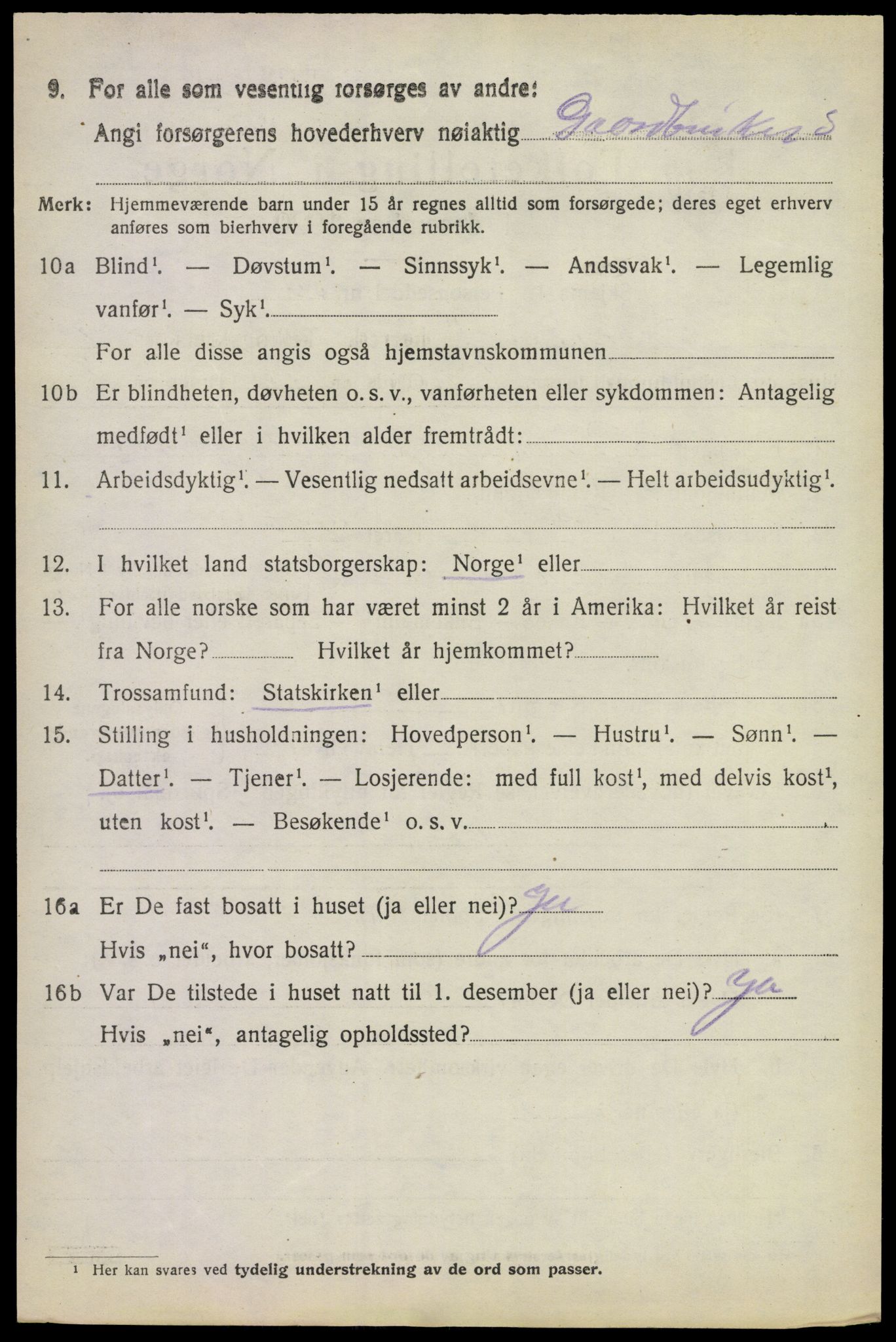 SAKO, 1920 census for Rauland, 1920, p. 2069