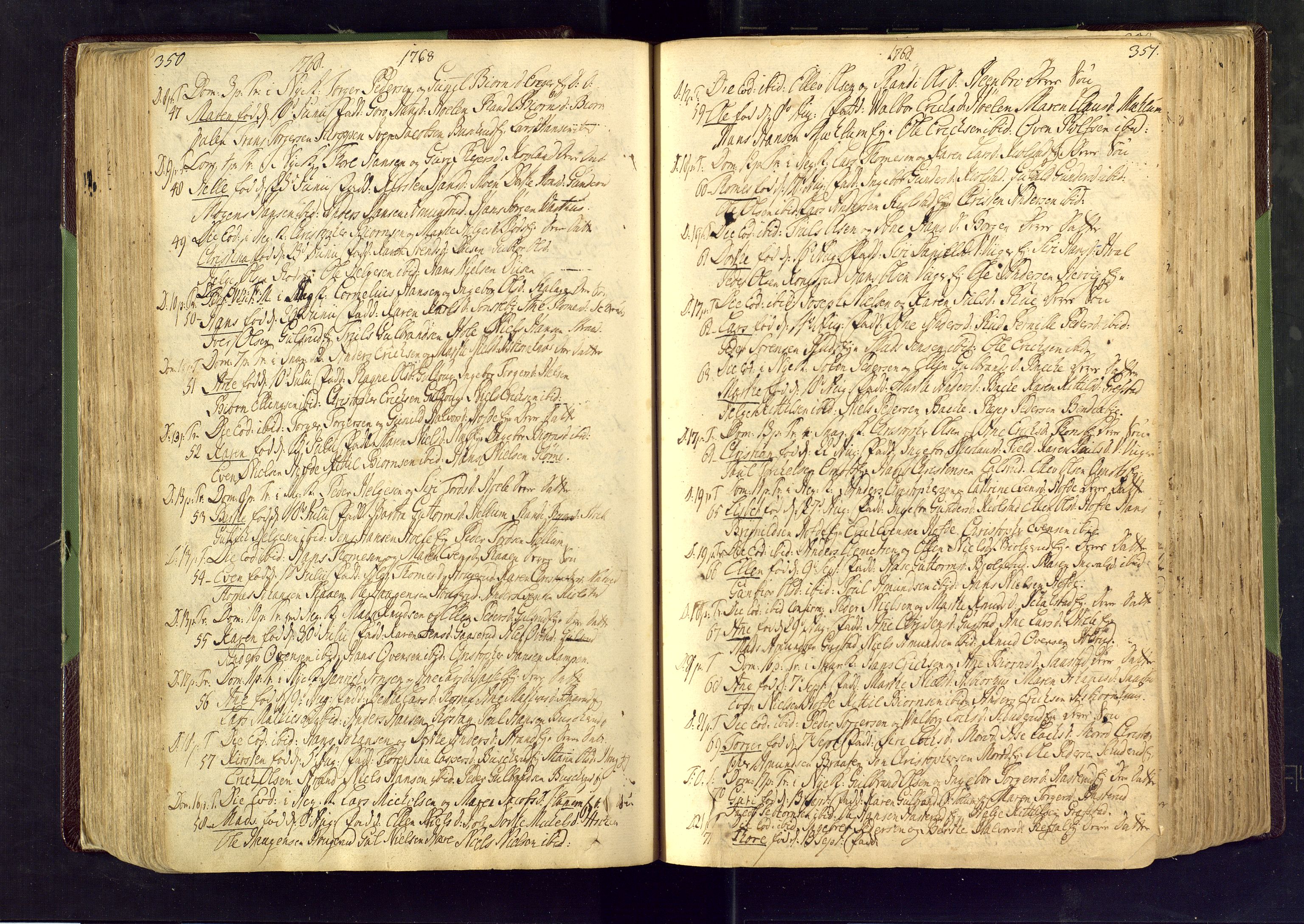 Modum kirkebøker, AV/SAKO-A-234/F/Fa/L0002: Parish register (official) no. 2, 1741-1782, p. 350-351