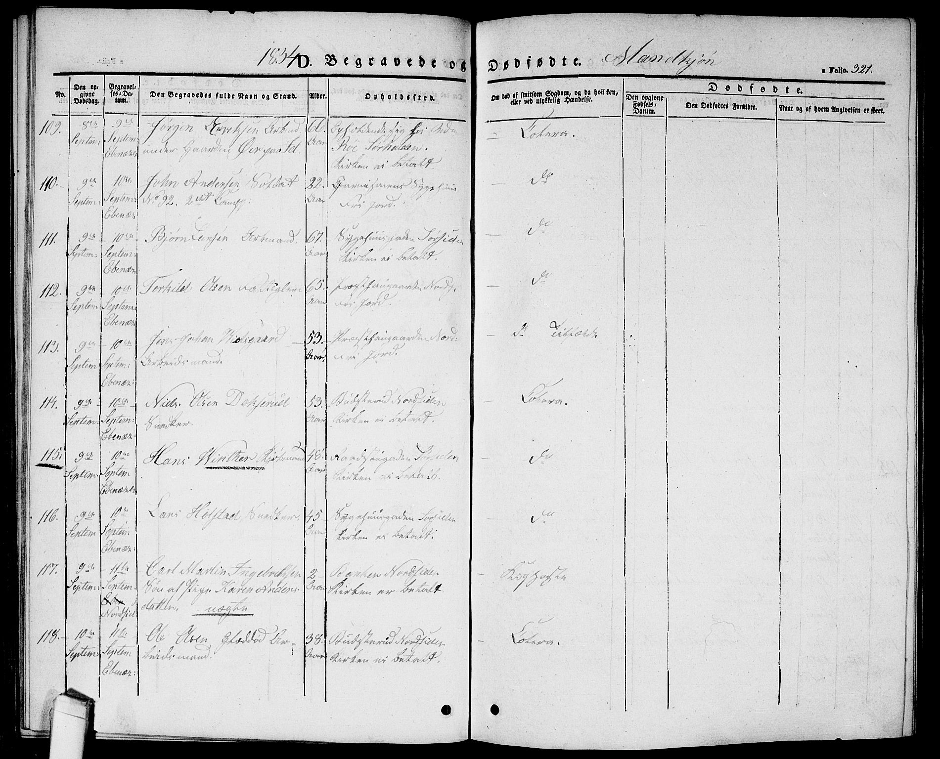 Halden prestekontor Kirkebøker, AV/SAO-A-10909/G/Ga/L0003: Parish register (copy) no. 3, 1834-1844, p. 321