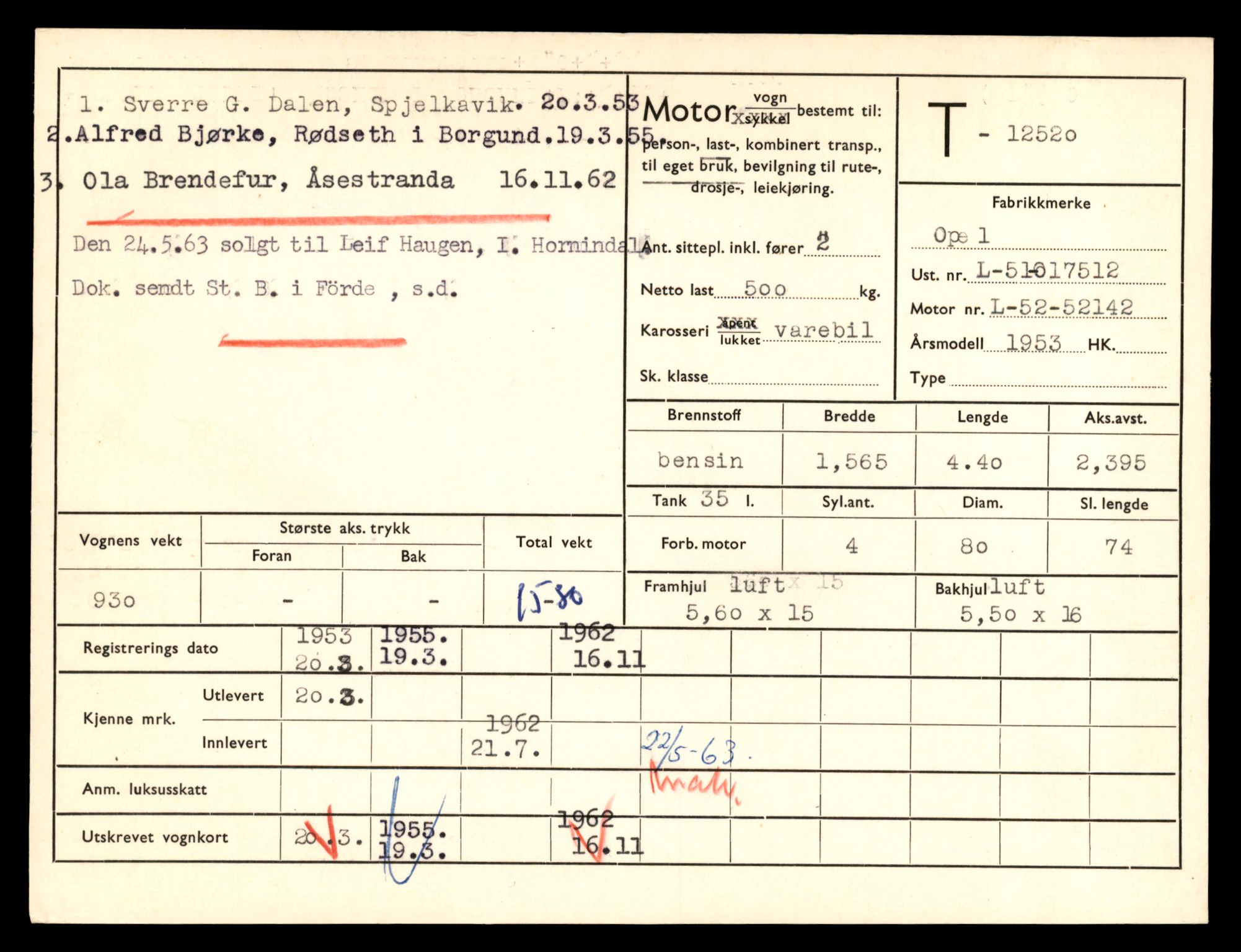 Møre og Romsdal vegkontor - Ålesund trafikkstasjon, AV/SAT-A-4099/F/Fe/L0034: Registreringskort for kjøretøy T 12500 - T 12652, 1927-1998, p. 342