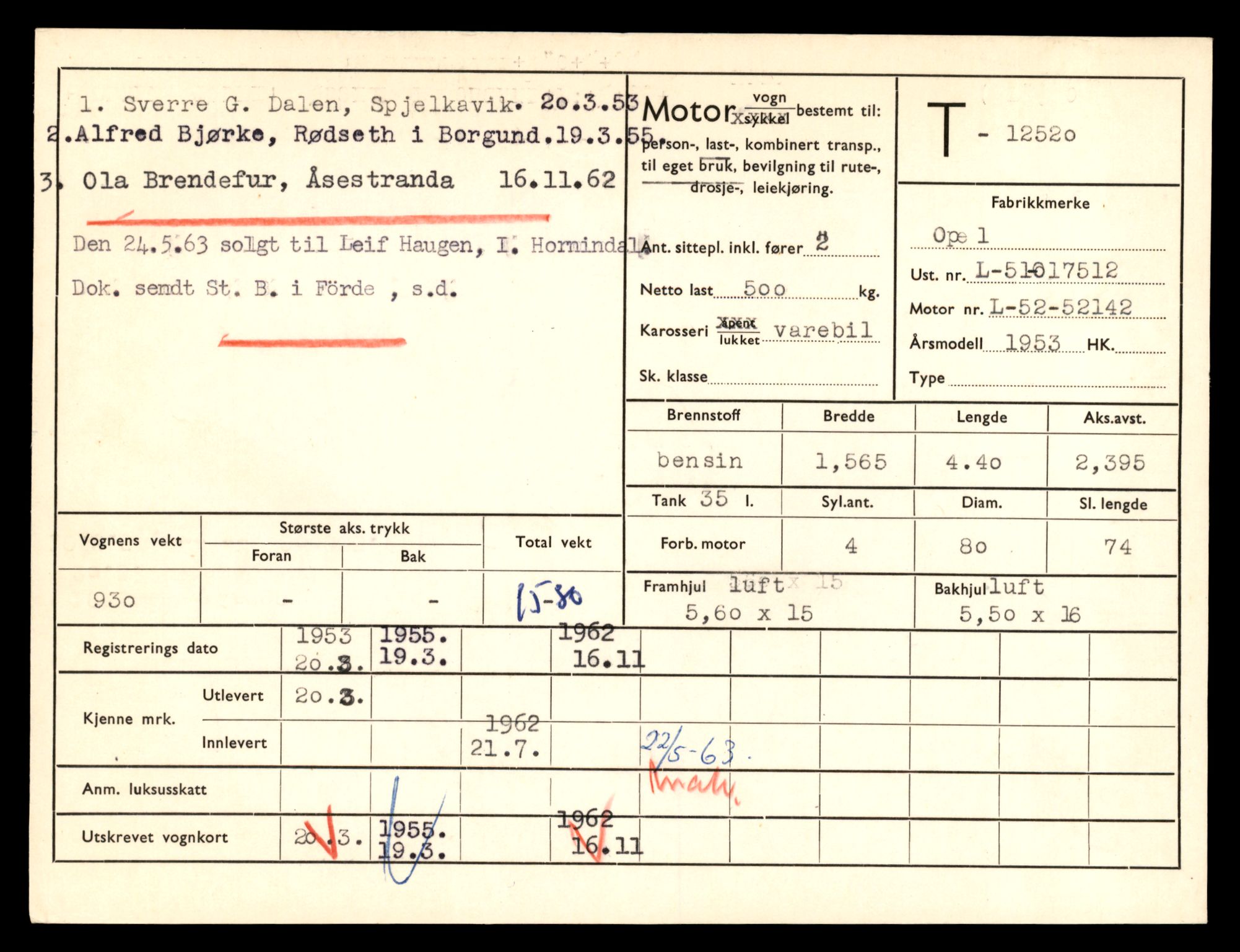 Møre og Romsdal vegkontor - Ålesund trafikkstasjon, AV/SAT-A-4099/F/Fe/L0034: Registreringskort for kjøretøy T 12500 - T 12652, 1927-1998, p. 342