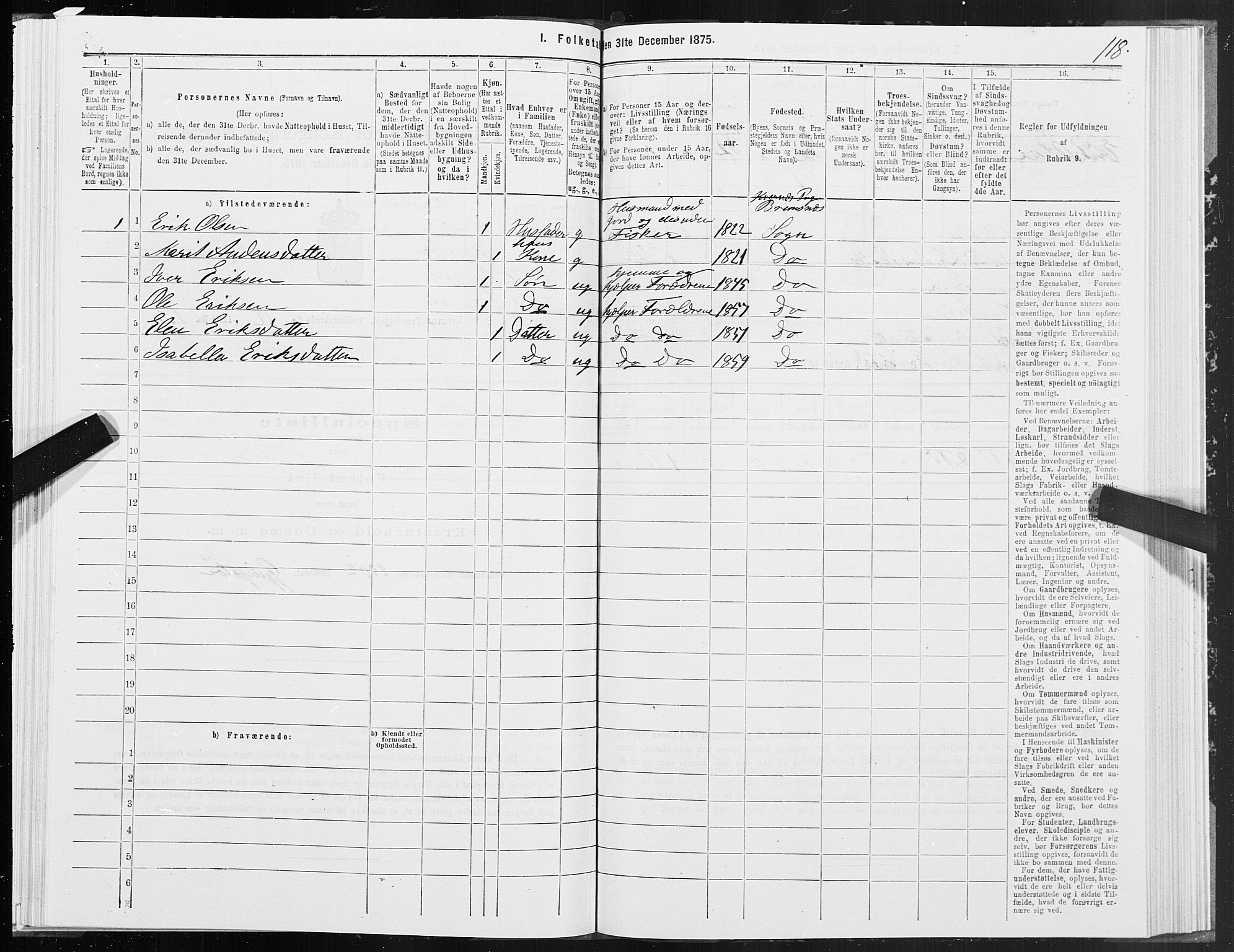 SAT, 1875 census for 1553P Kvernes, 1875, p. 6118