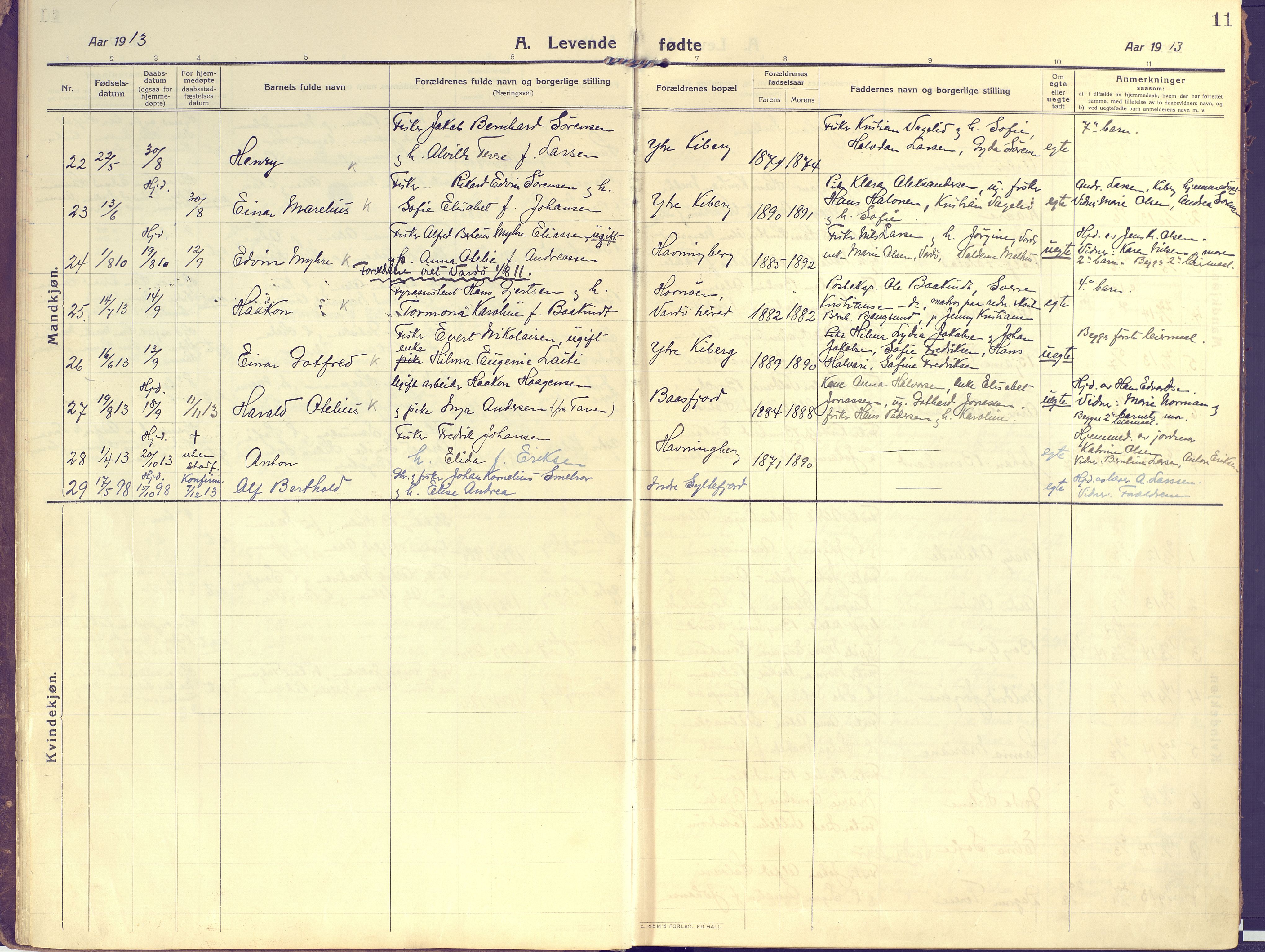Vardø sokneprestkontor, SATØ/S-1332/H/Ha/L0013kirke: Parish register (official) no. 13, 1912-1928, p. 11