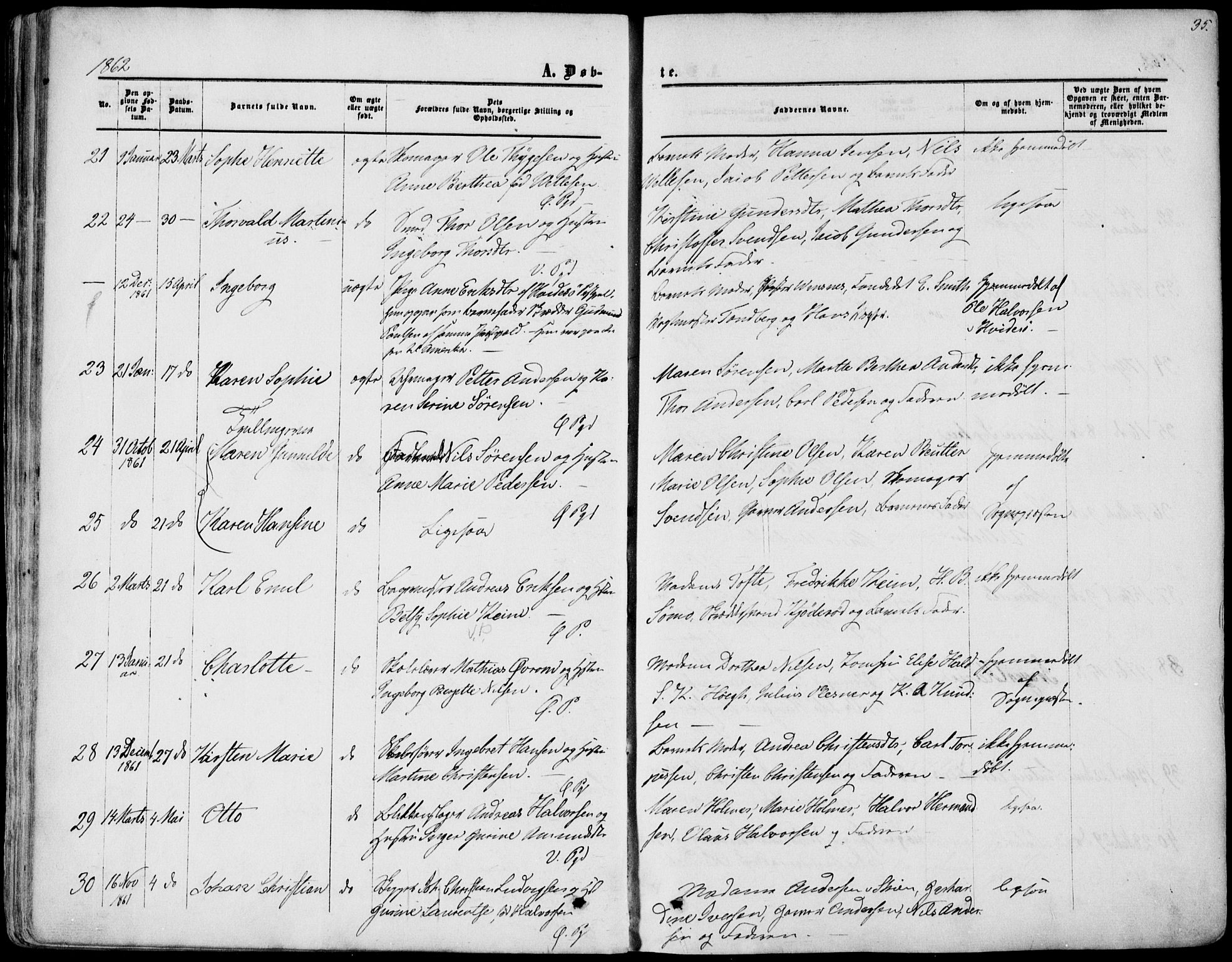 Porsgrunn kirkebøker , AV/SAKO-A-104/F/Fa/L0007: Parish register (official) no. 7, 1858-1877, p. 35