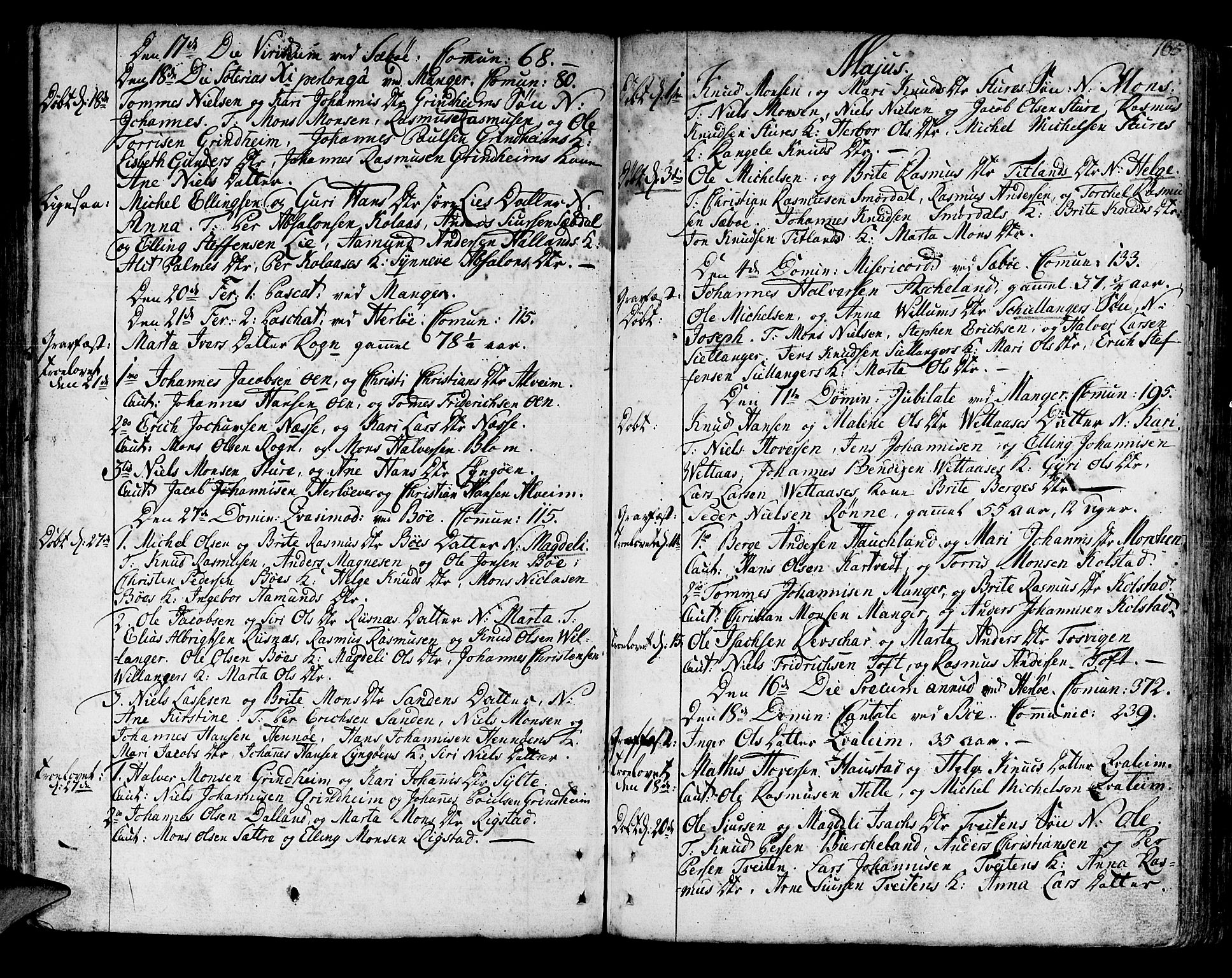 Manger sokneprestembete, AV/SAB-A-76801/H/Haa: Parish register (official) no. A 1, 1759-1791, p. 165