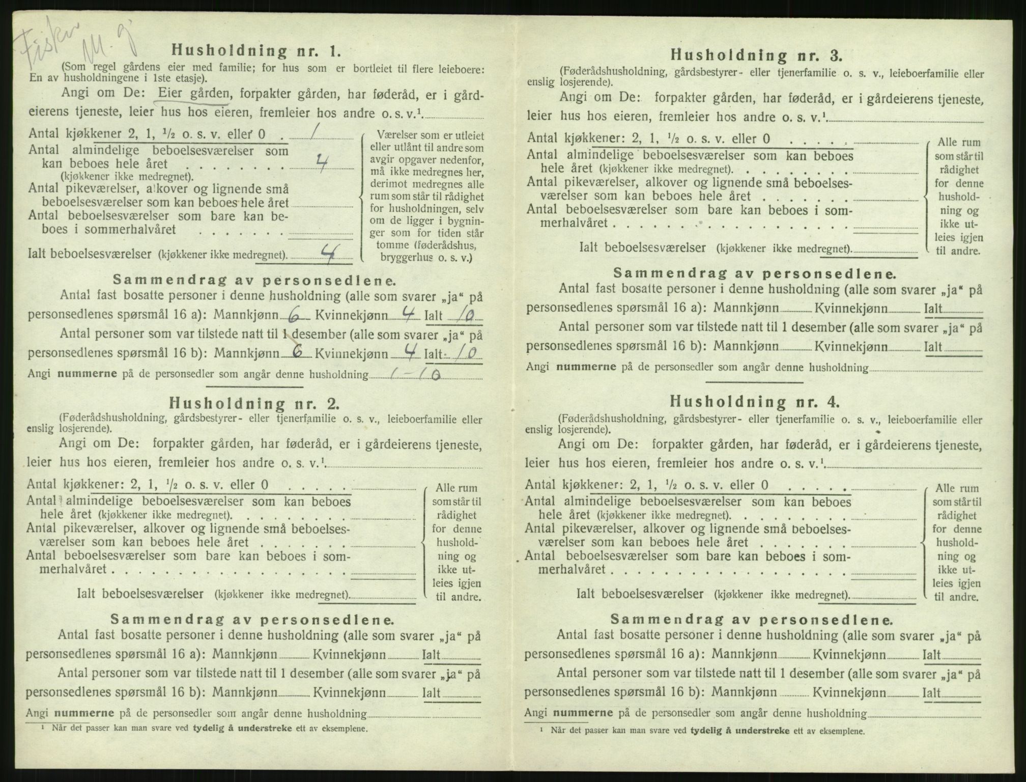 SAT, 1920 census for Borgund, 1920, p. 1819