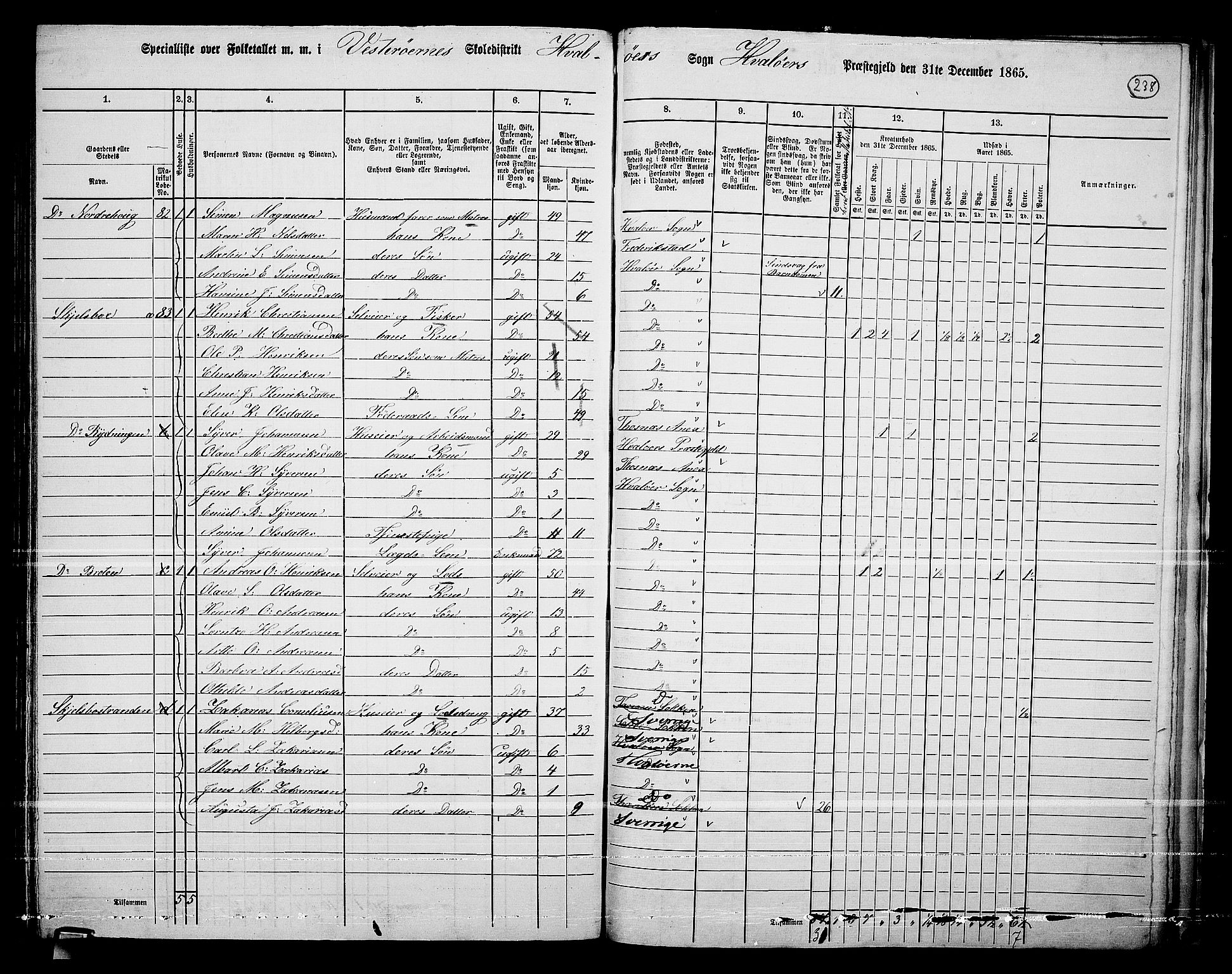 RA, 1865 census for Hvaler, 1865, p. 72