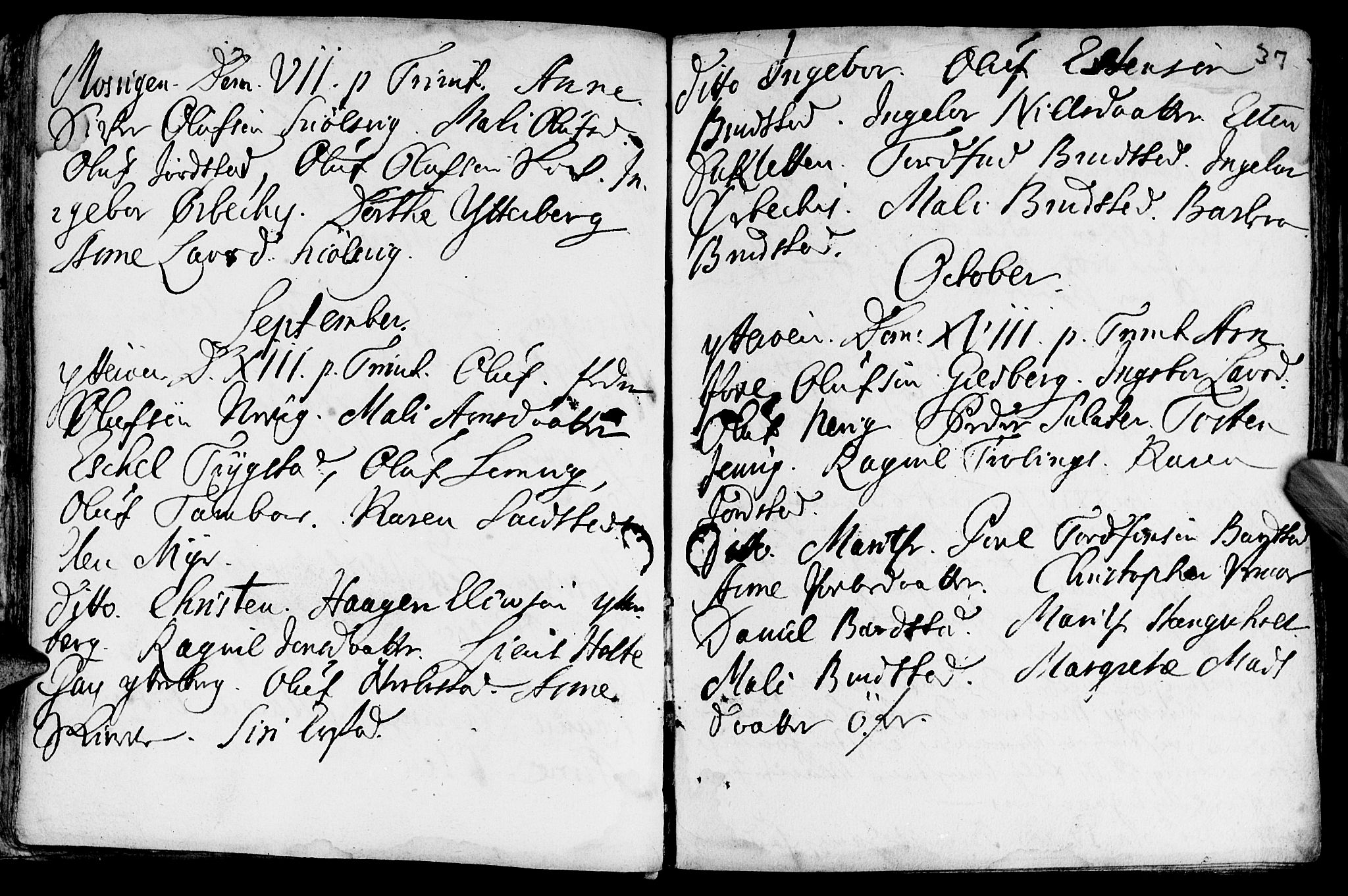 Ministerialprotokoller, klokkerbøker og fødselsregistre - Nord-Trøndelag, SAT/A-1458/722/L0215: Parish register (official) no. 722A02, 1718-1755, p. 37