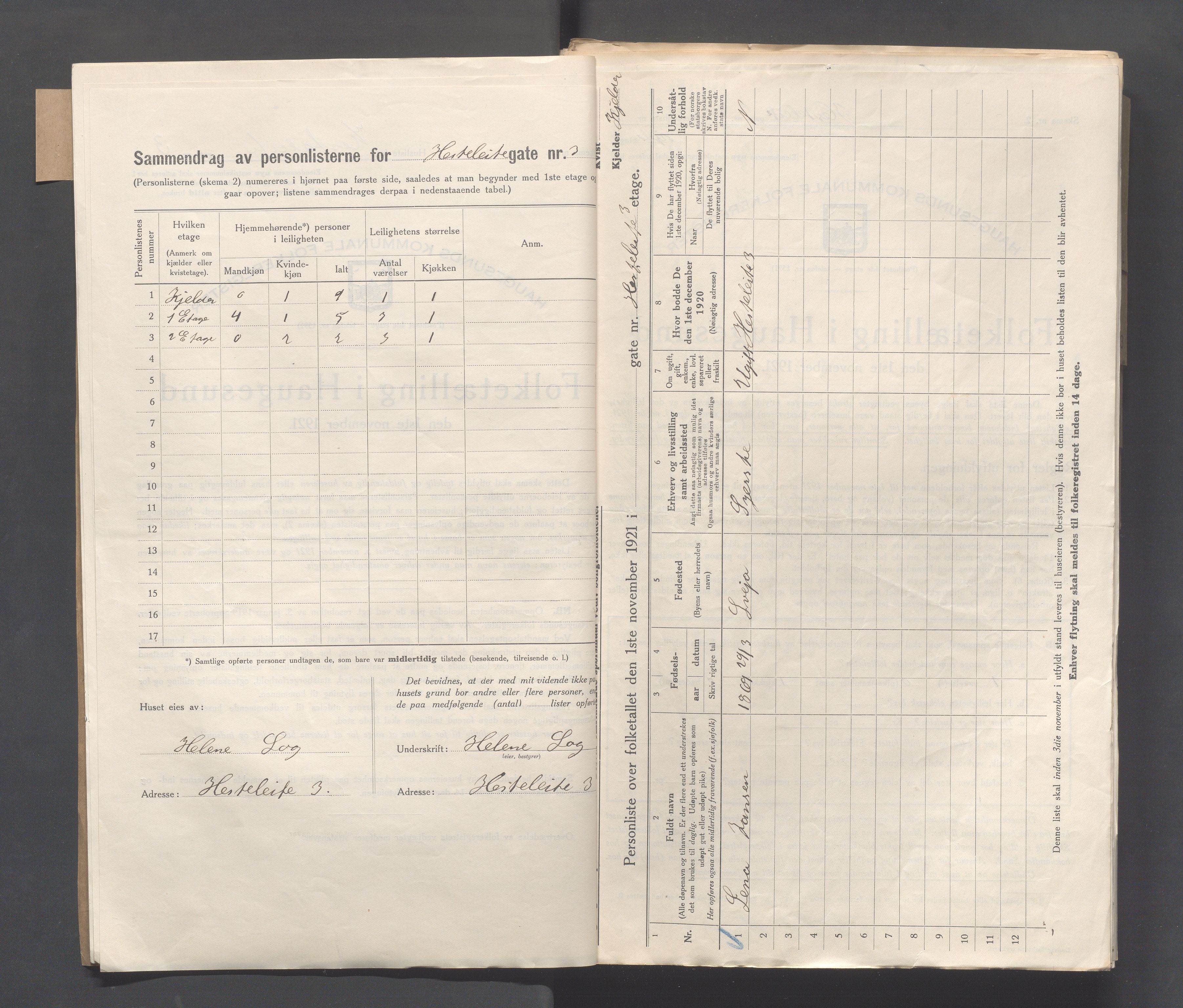 IKAR, Local census 1.11.1921 for Haugesund, 1921, p. 2248