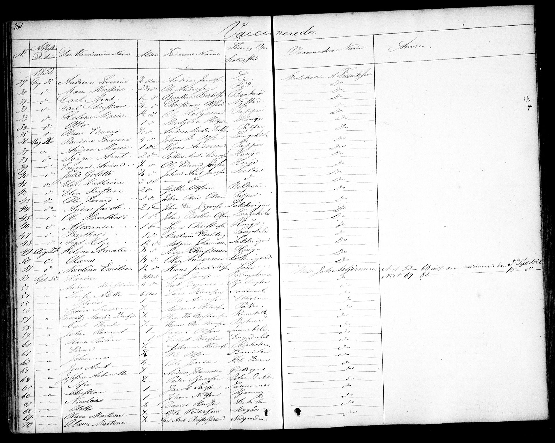Hvaler prestekontor Kirkebøker, SAO/A-2001/F/Fa/L0006: Parish register (official) no. I 6, 1846-1863, p. 261