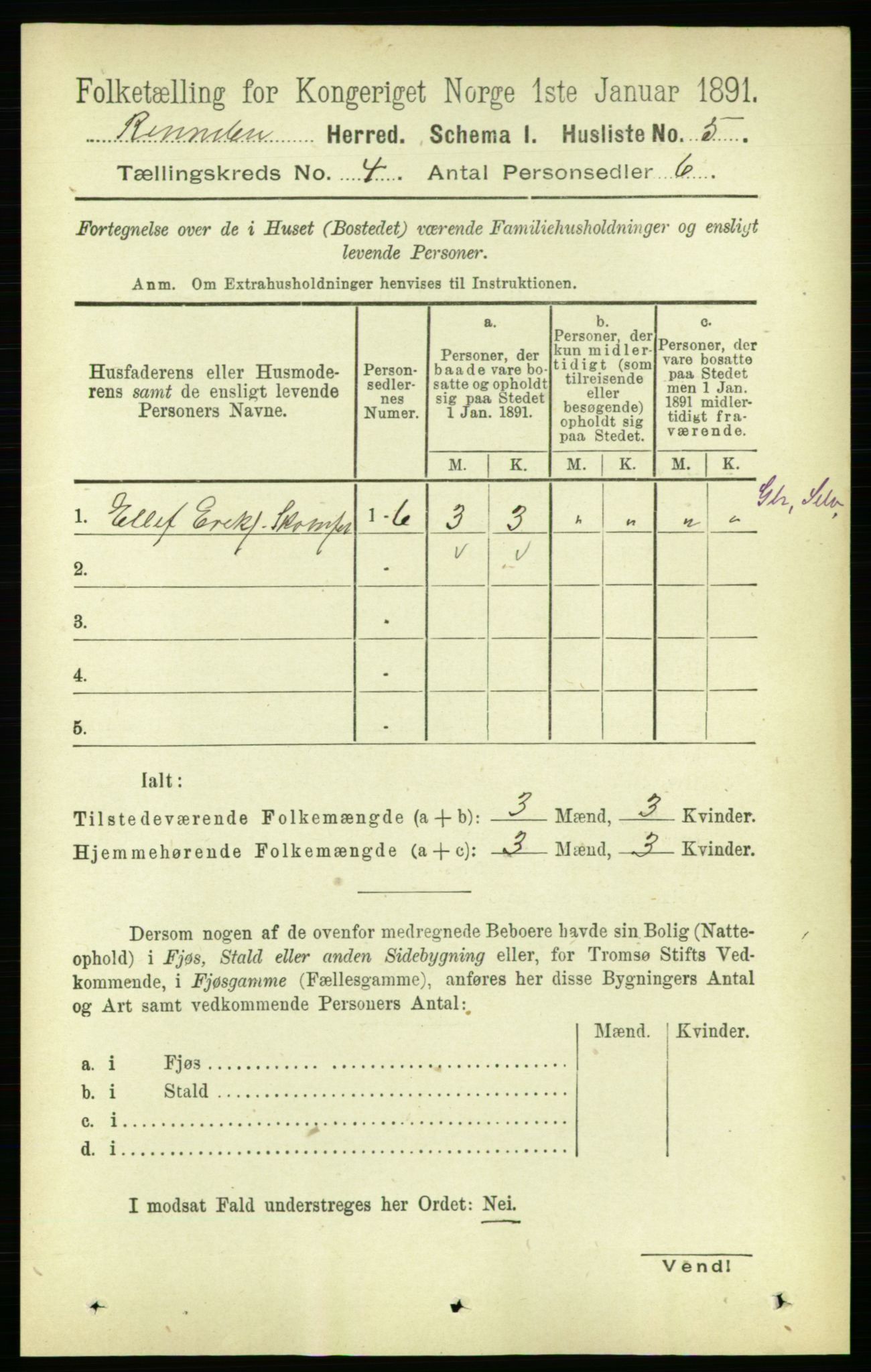 RA, 1891 census for 1635 Rennebu, 1891, p. 1894