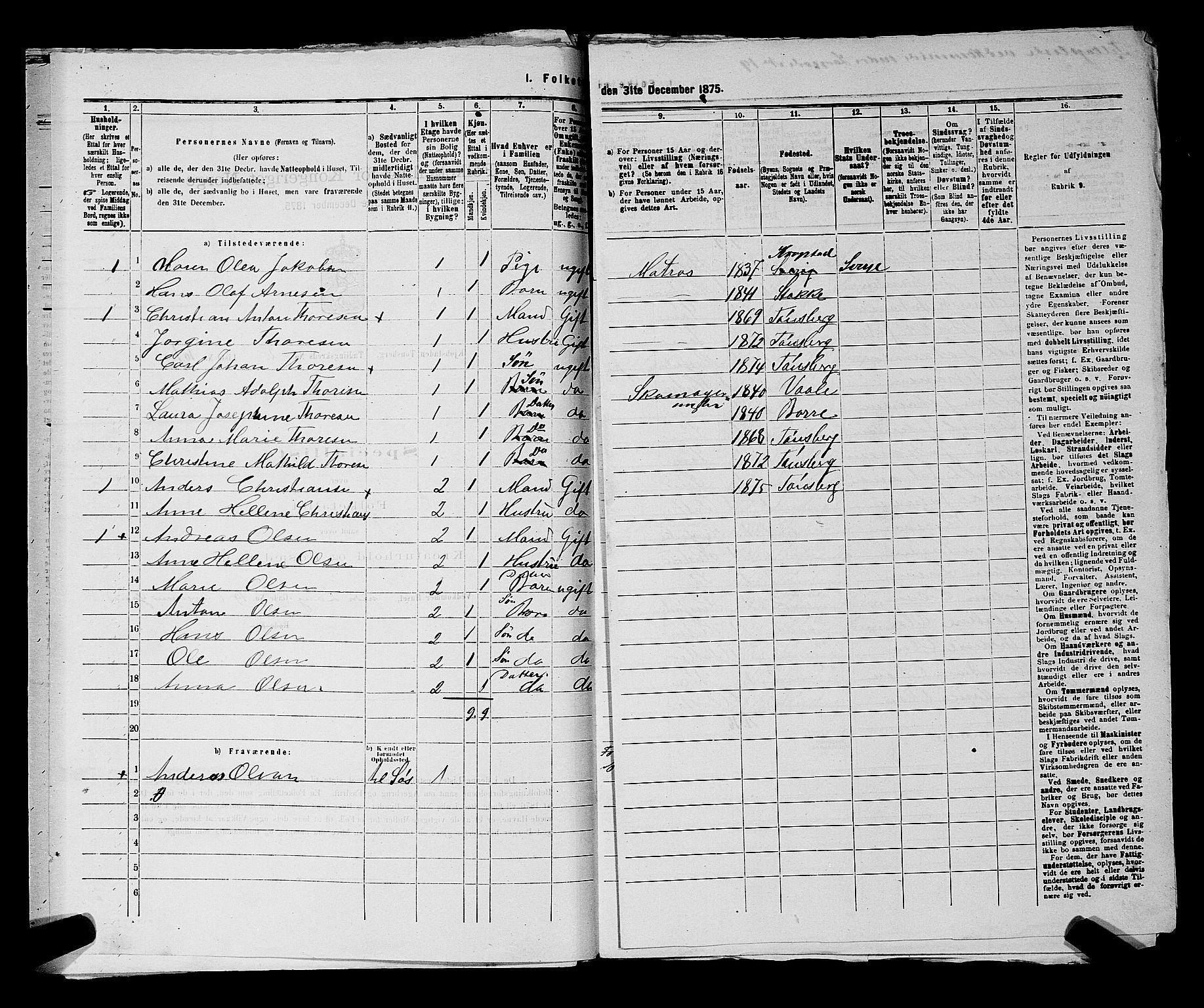 SAKO, 1875 census for 0705P Tønsberg, 1875, p. 74