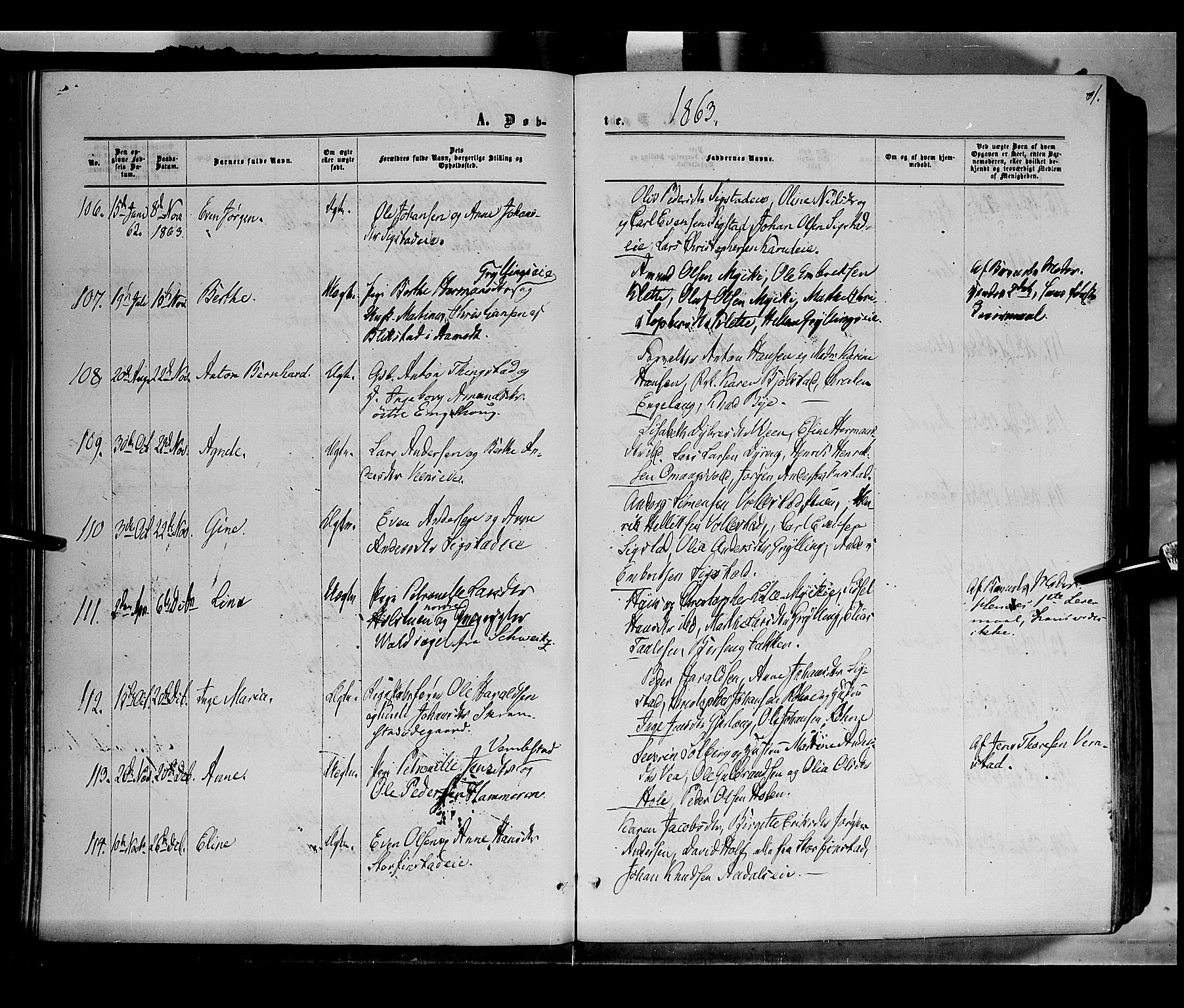 Løten prestekontor, AV/SAH-PREST-022/K/Ka/L0008: Parish register (official) no. 8, 1860-1877, p. 61