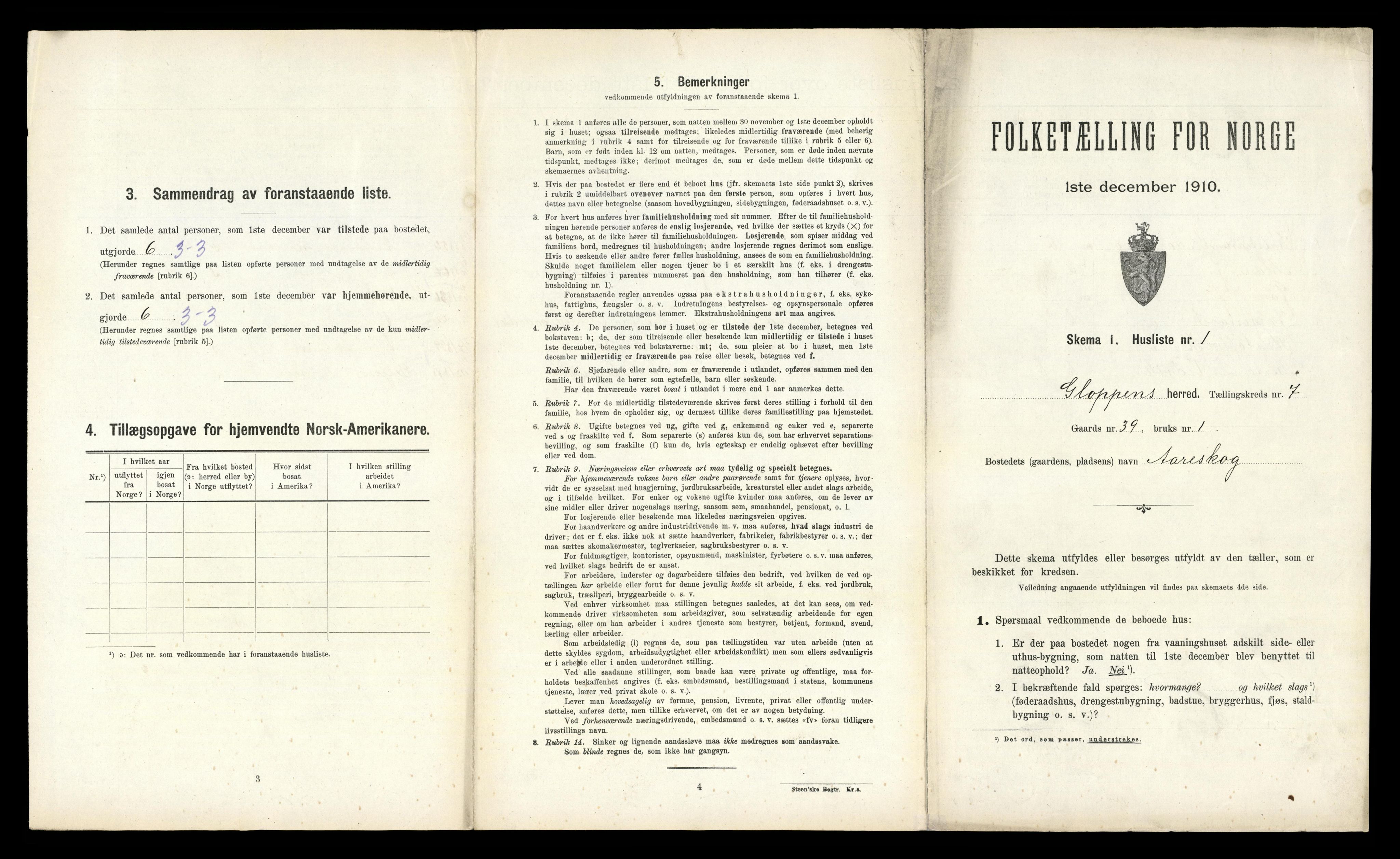 RA, 1910 census for Gloppen, 1910, p. 570