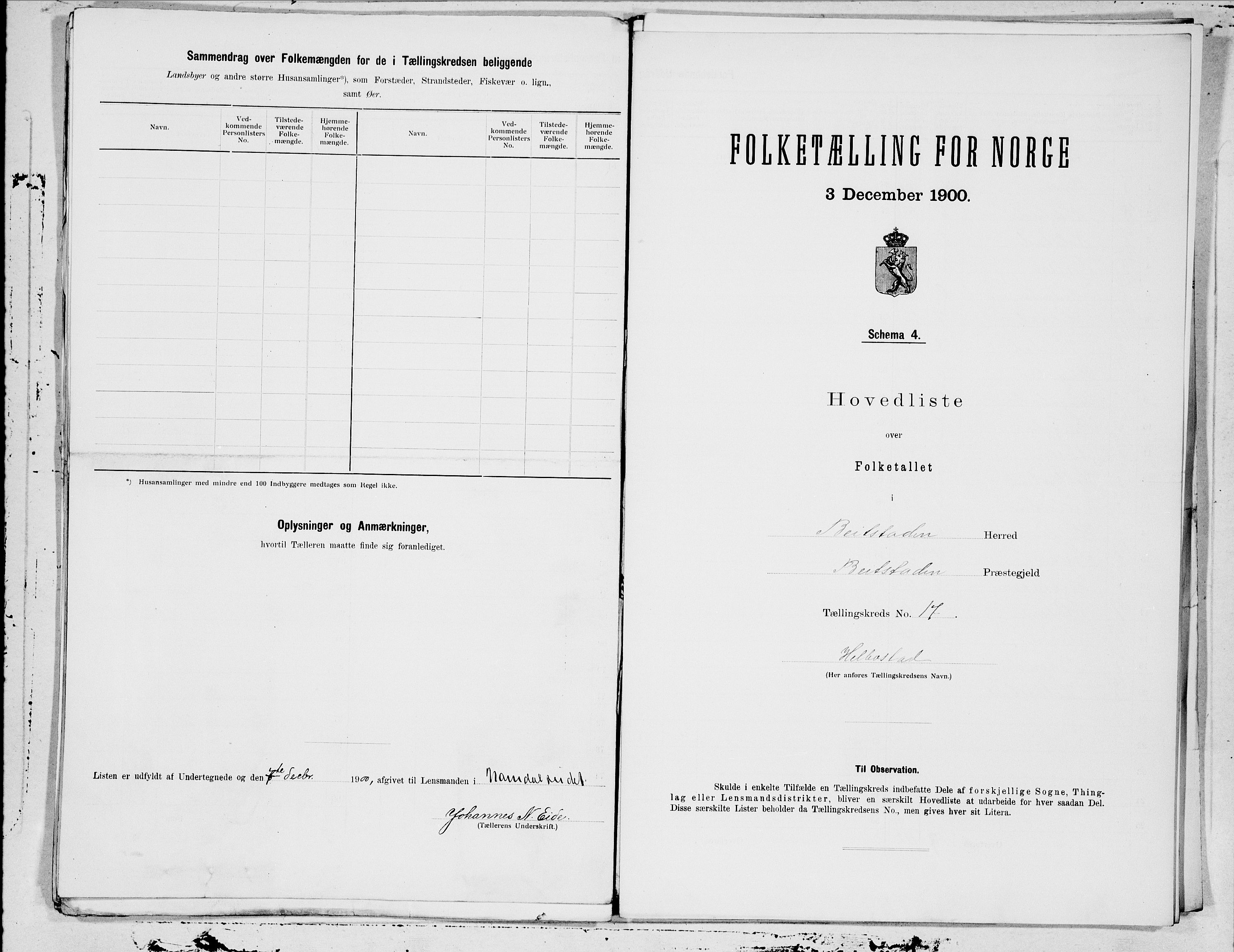 SAT, 1900 census for Beitstad, 1900, p. 34