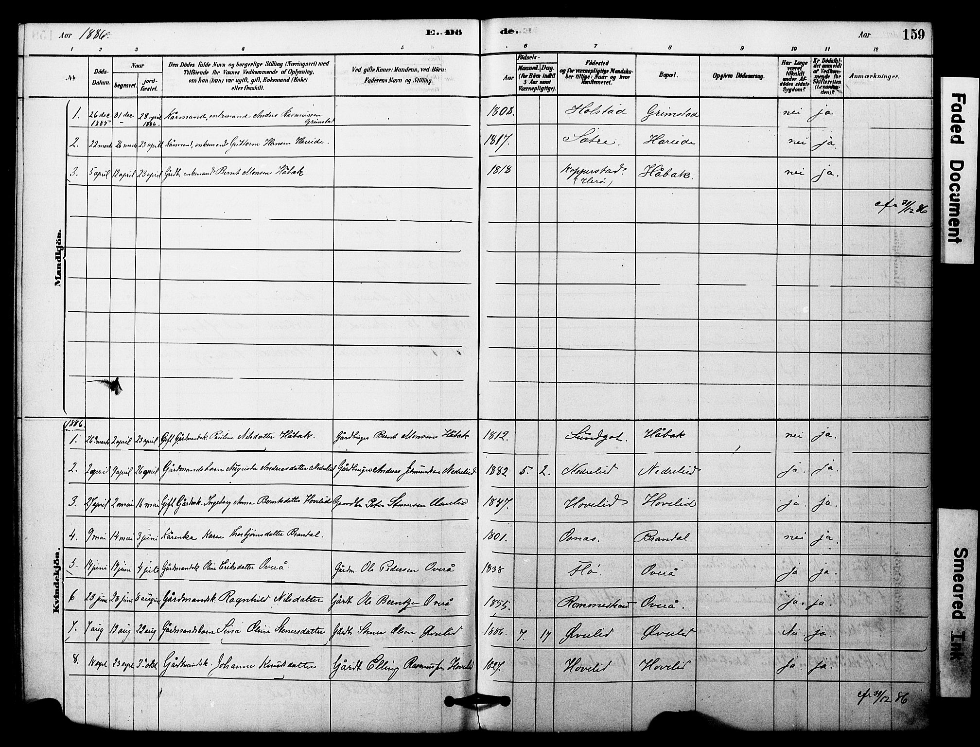 Ministerialprotokoller, klokkerbøker og fødselsregistre - Møre og Romsdal, SAT/A-1454/510/L0122: Parish register (official) no. 510A02, 1878-1897, p. 159