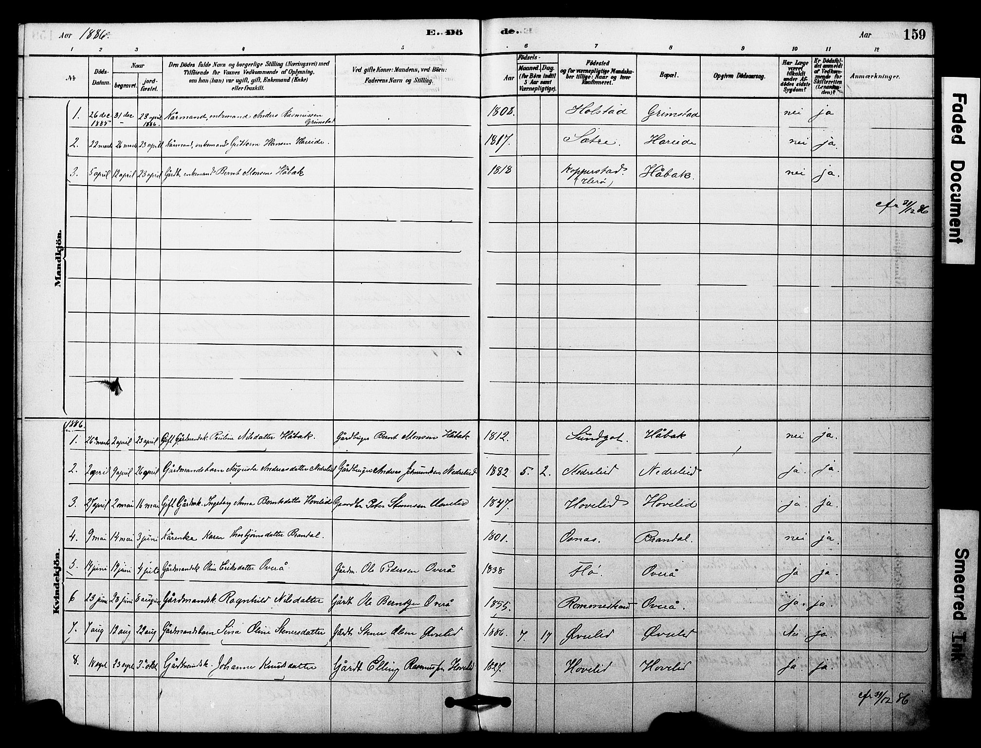 Ministerialprotokoller, klokkerbøker og fødselsregistre - Møre og Romsdal, AV/SAT-A-1454/510/L0122: Parish register (official) no. 510A02, 1878-1897, p. 159