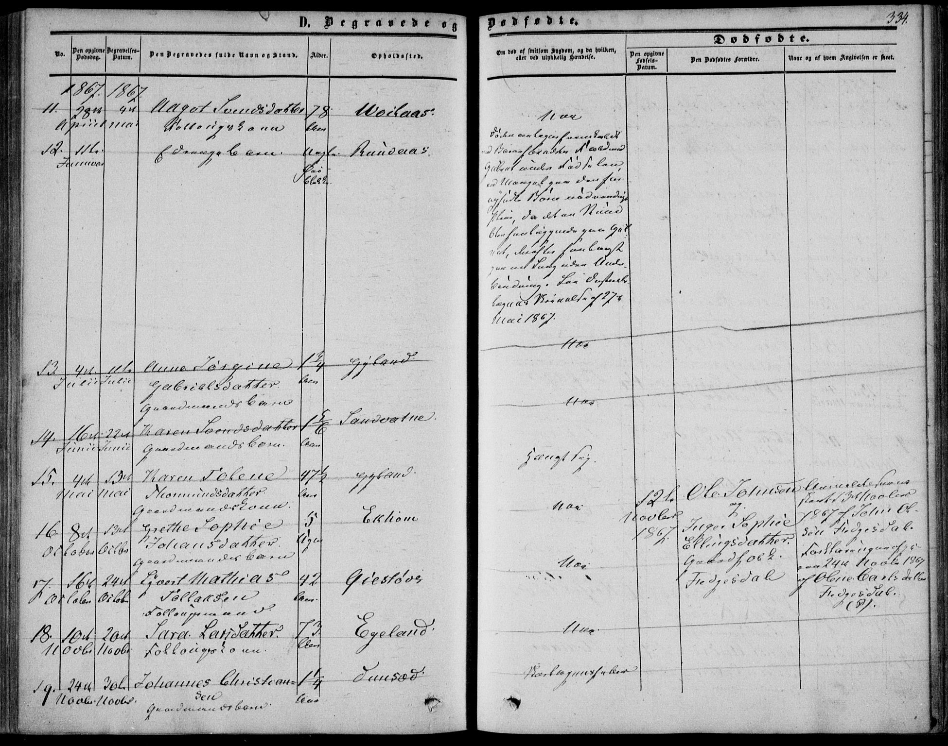 Bakke sokneprestkontor, AV/SAK-1111-0002/F/Fa/Fab/L0002: Parish register (official) no. A 2, 1855-1884, p. 334