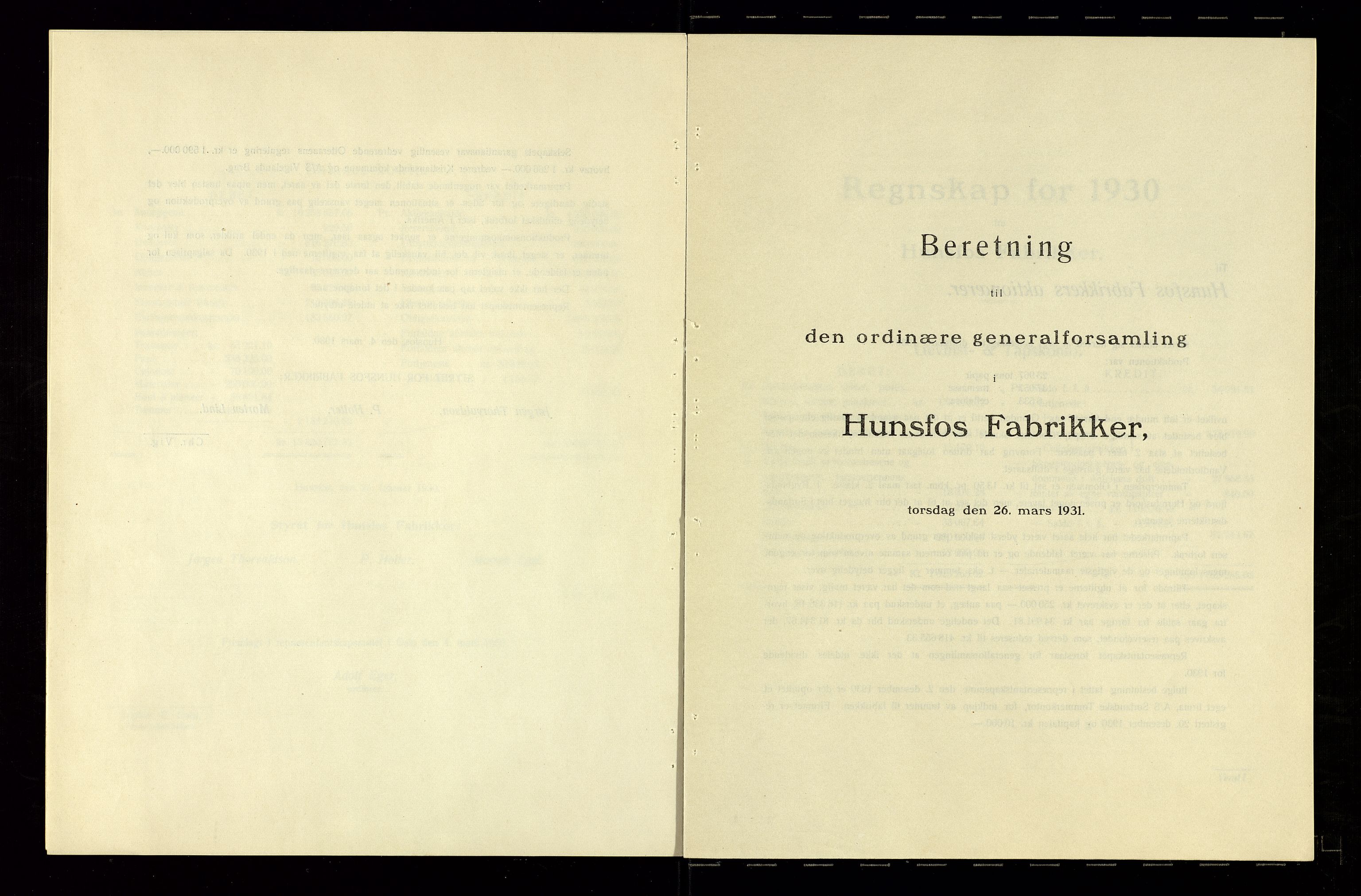 Hunsfos fabrikker, AV/SAK-D/1440/01/L0001/0003: Vedtekter, anmeldelser og årsberetninger / Årsberetninger og regnskap, 1918-1989, p. 53