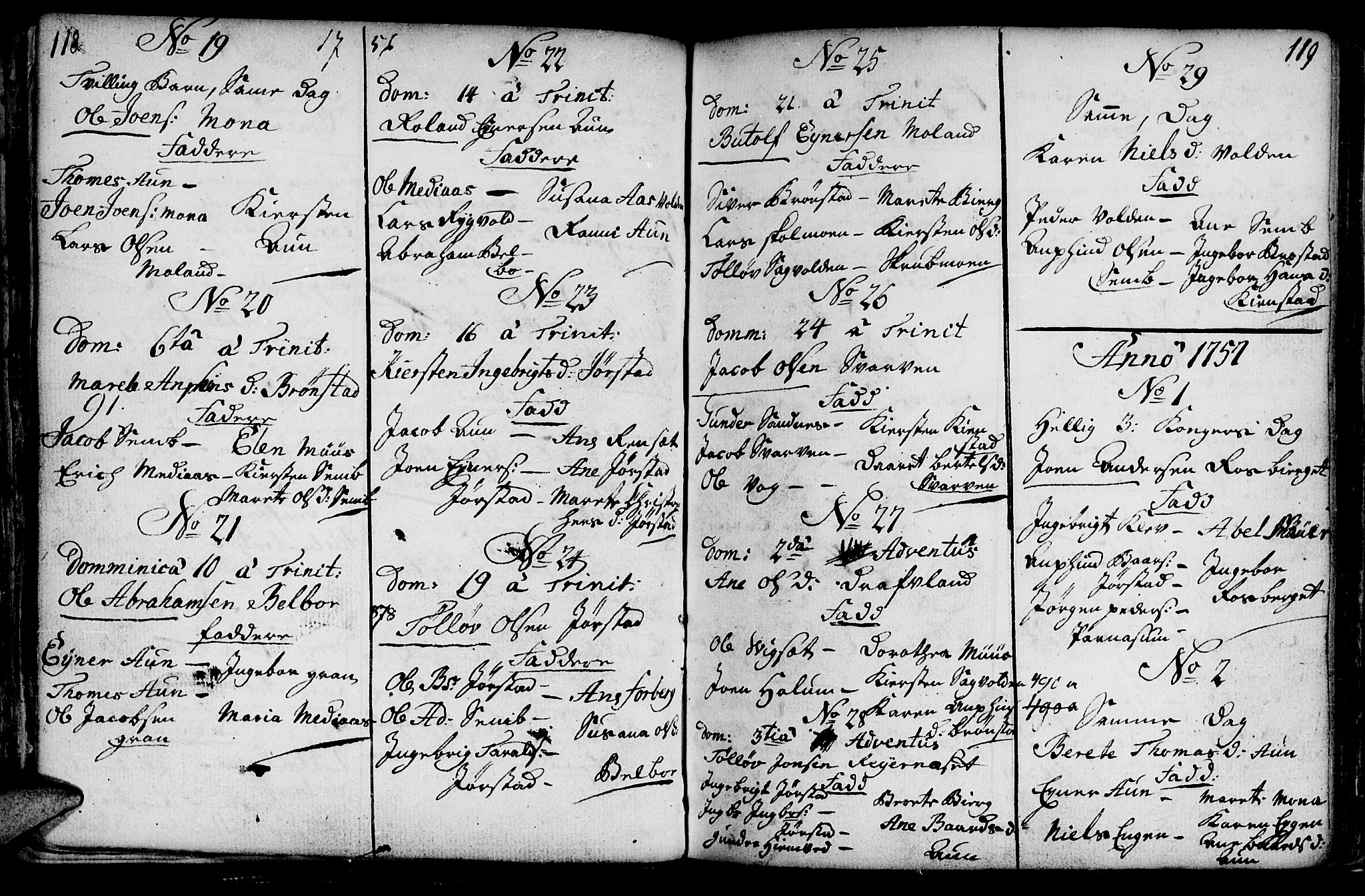 Ministerialprotokoller, klokkerbøker og fødselsregistre - Nord-Trøndelag, SAT/A-1458/749/L0467: Parish register (official) no. 749A01, 1733-1787, p. 118-119