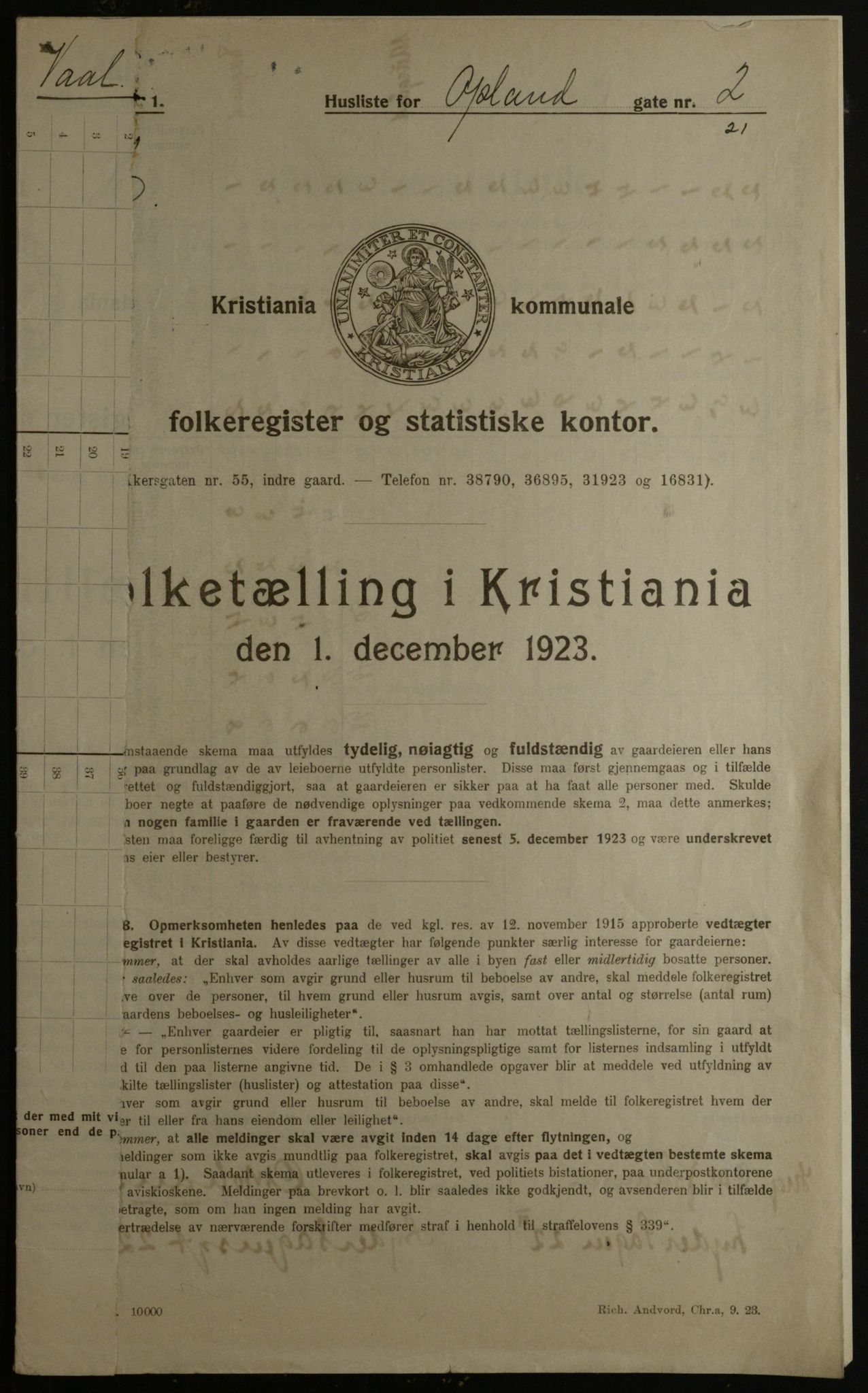 OBA, Municipal Census 1923 for Kristiania, 1923, p. 83681