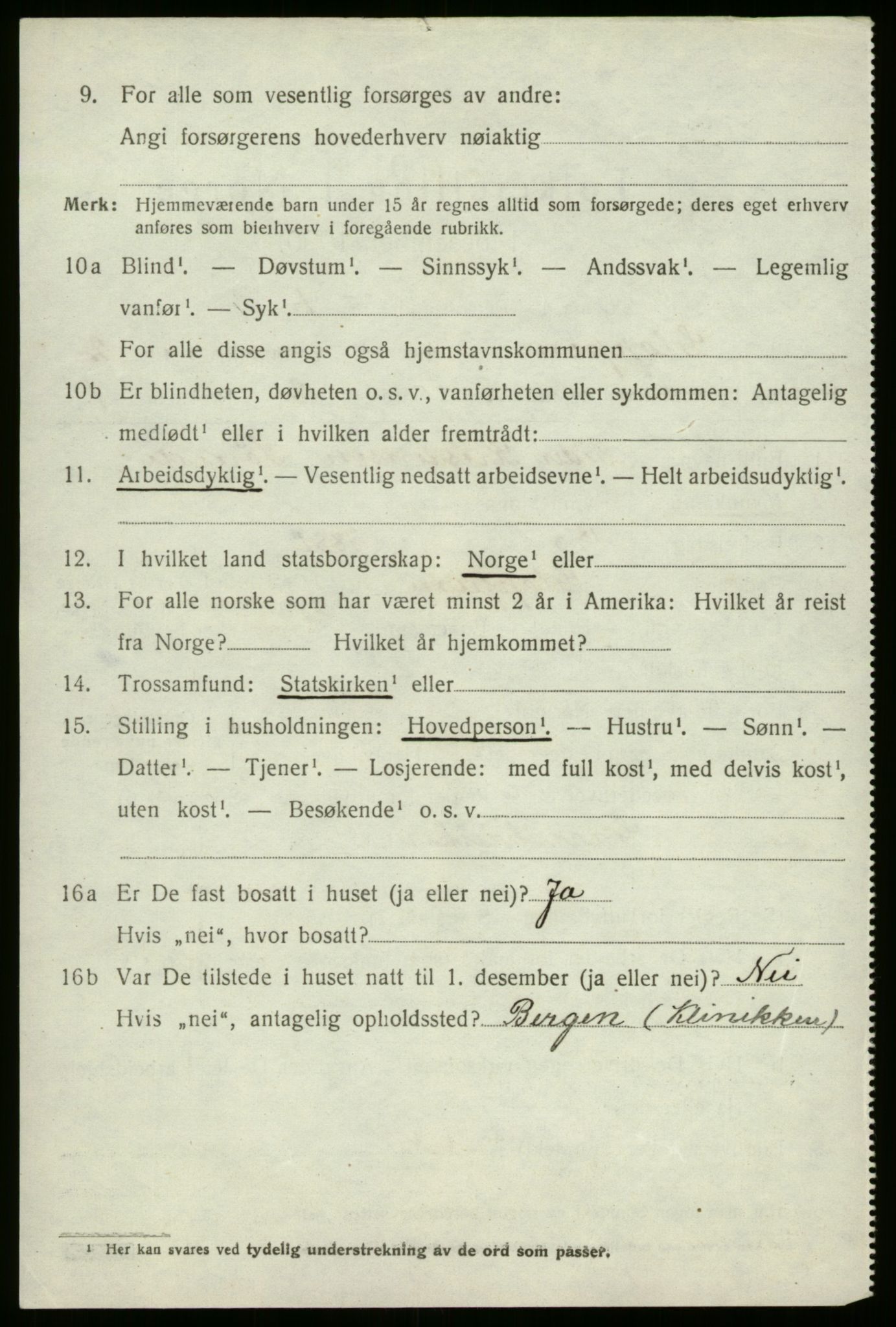 SAB, 1920 census for Gloppen, 1920, p. 1233