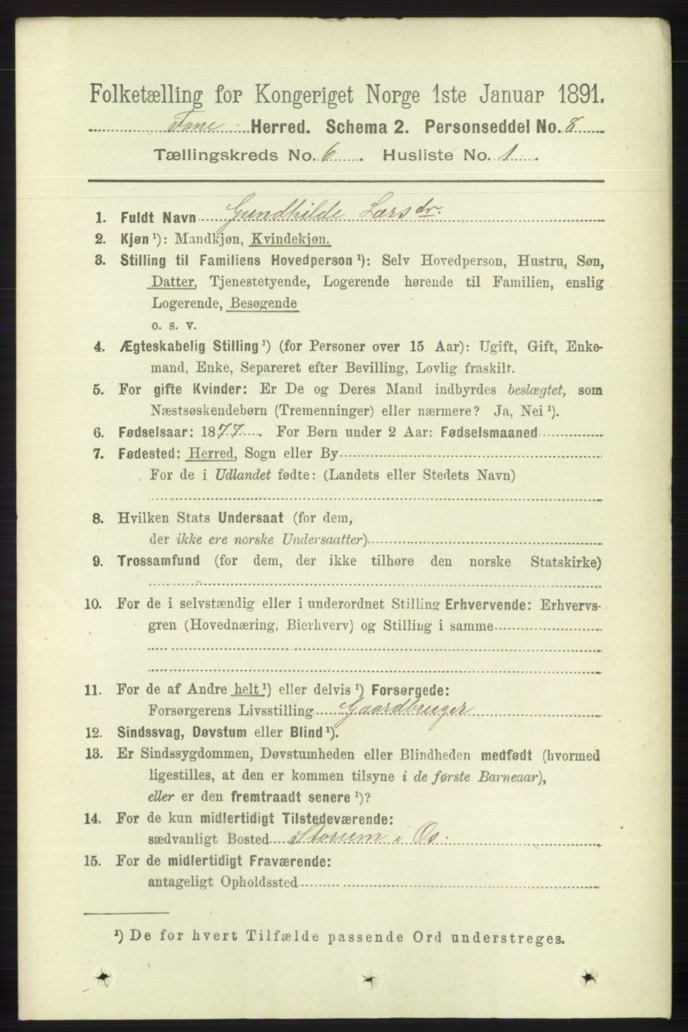 RA, 1891 census for 1249 Fana, 1891, p. 2567